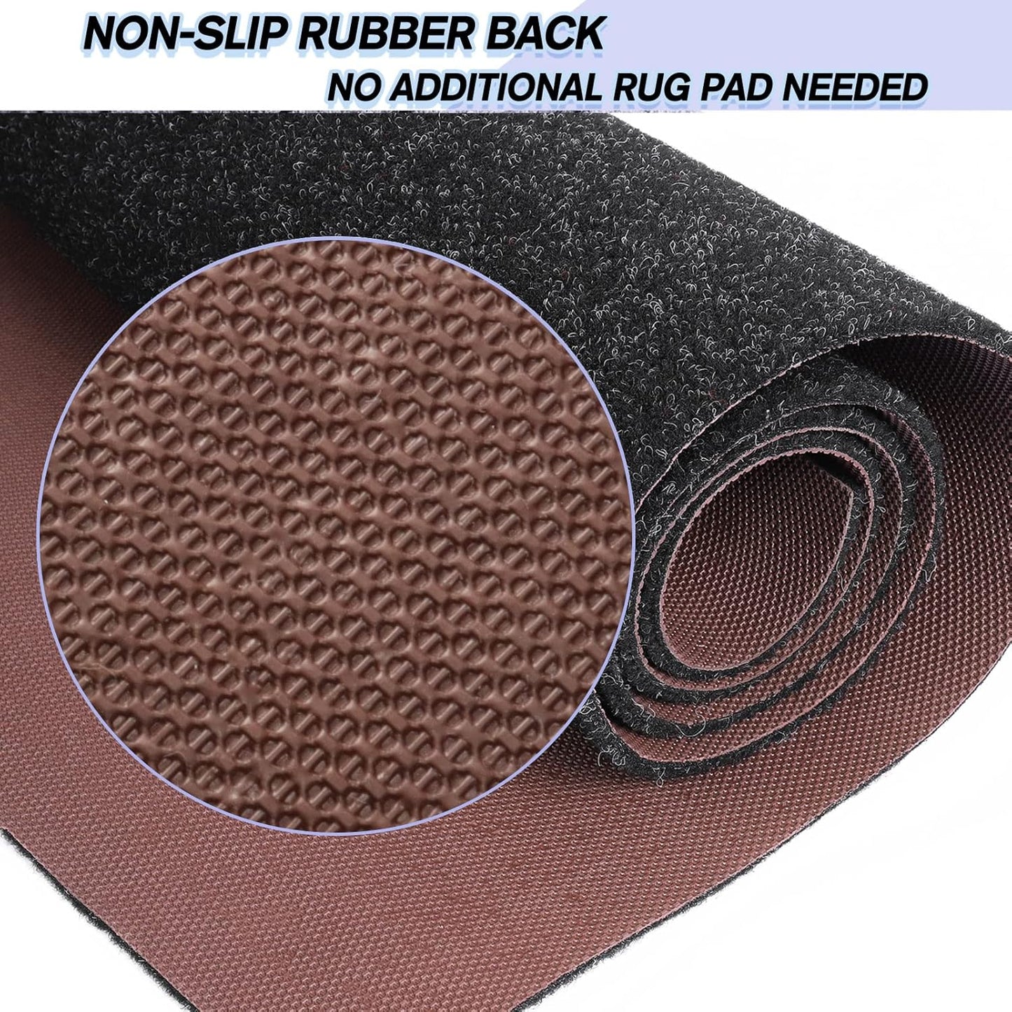 Custom Size Backed Non-Slip Area Rugs Runner, Easy Clean, Waterproof Runner Rugs for Hallway Entryway, Kitchen, Laundry, 3FT x 51FT, Black