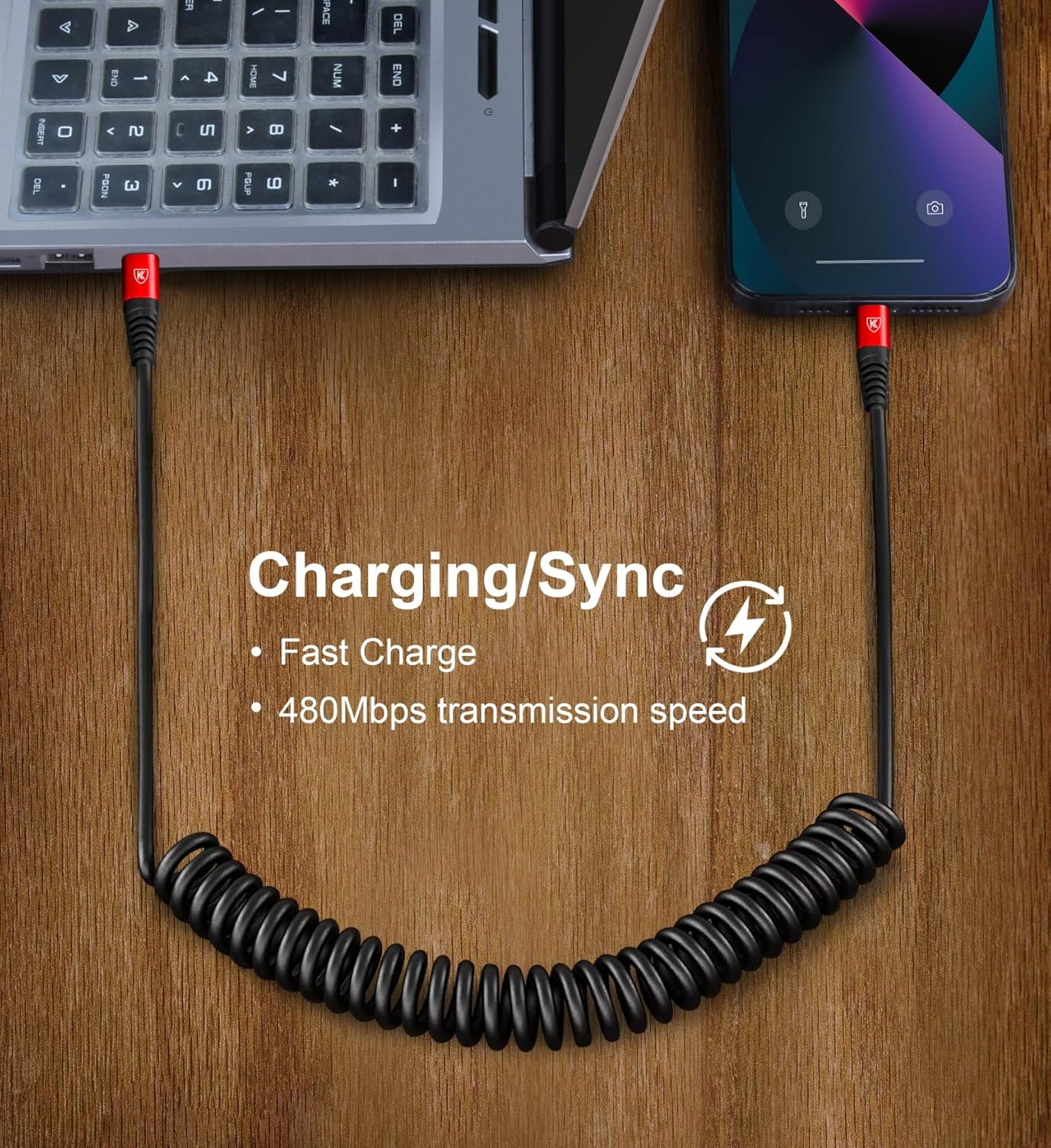 USB C to USB C Cable 6ft, 2Pack Coiled USBC Charger Cable for Car, Type C Fast Charging Compatible with iPhone 16/15/Plus/Pro/Pro Max/MacBook Pro 2020/iPad Pro 2020/iPad Air 4/Samsung Galaxy S23-Red