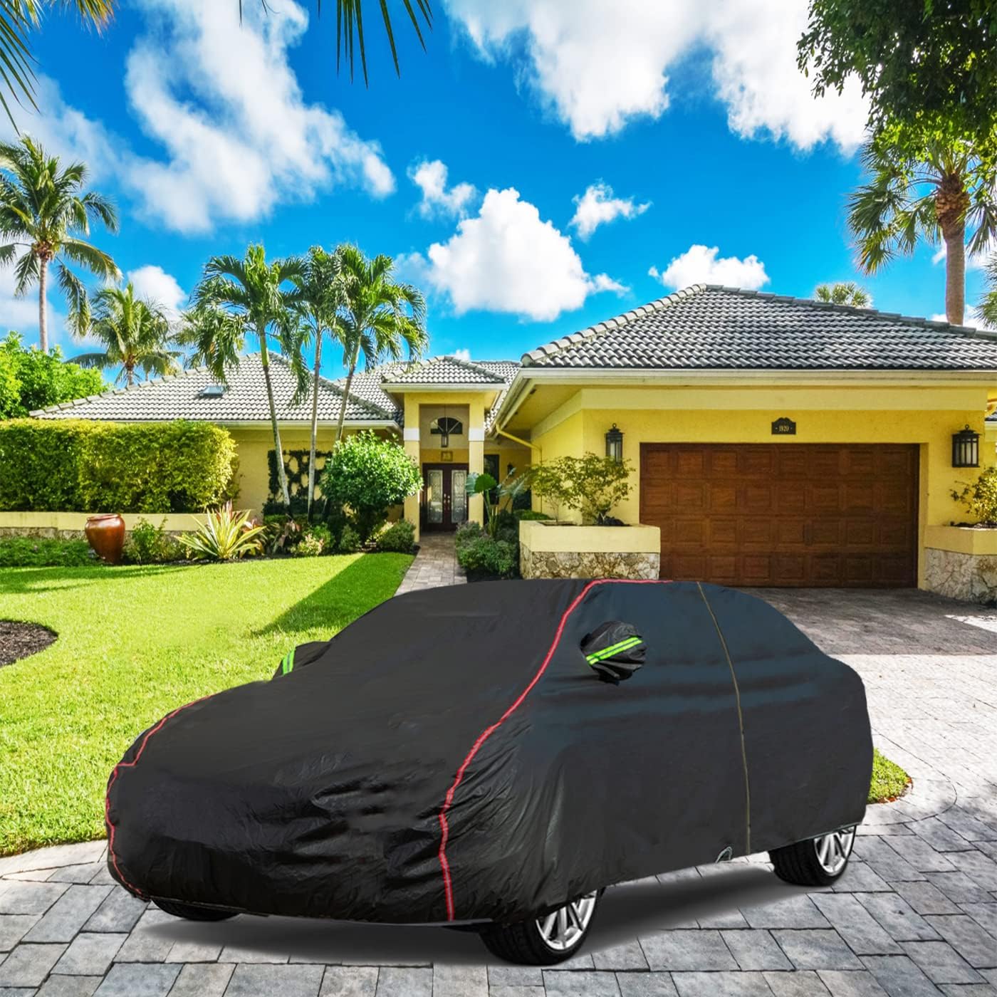 Breathable New Material, Waterproof Car Cover, Locks and Zipper Doors, Sunscreen Waterproof UV Prevention Snowproof Wind and Windproof,Suitable for Indoor Outdoor,for Sedan (188" to 198") B3