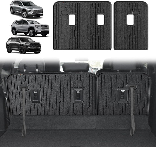 TripleAliners Backrest Mats All Weather Liners Compatible with 2024+ GMC Acadia/Chevy Traverse & 2025 Buick Enclave TPE Third Row Seats Back Cover