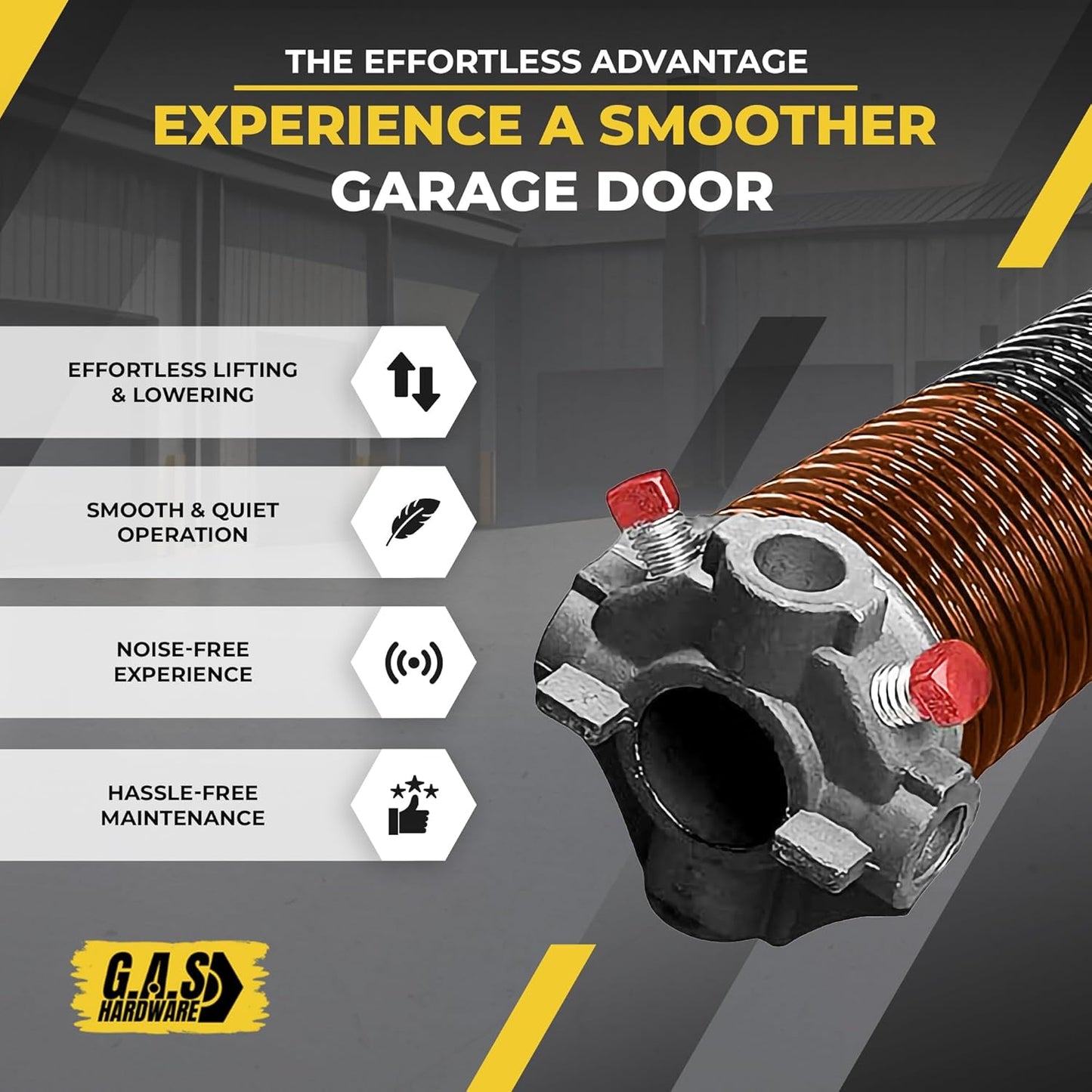 Garage Door Torsion Springs 192x2x24, Includes 1” Steel Bearing, Gloves, and Winding Bars for The Left and Right Side of Garage Door Precision E-Coating 5-Year Warranty Minimum 30,000 Cycles (Pair)
