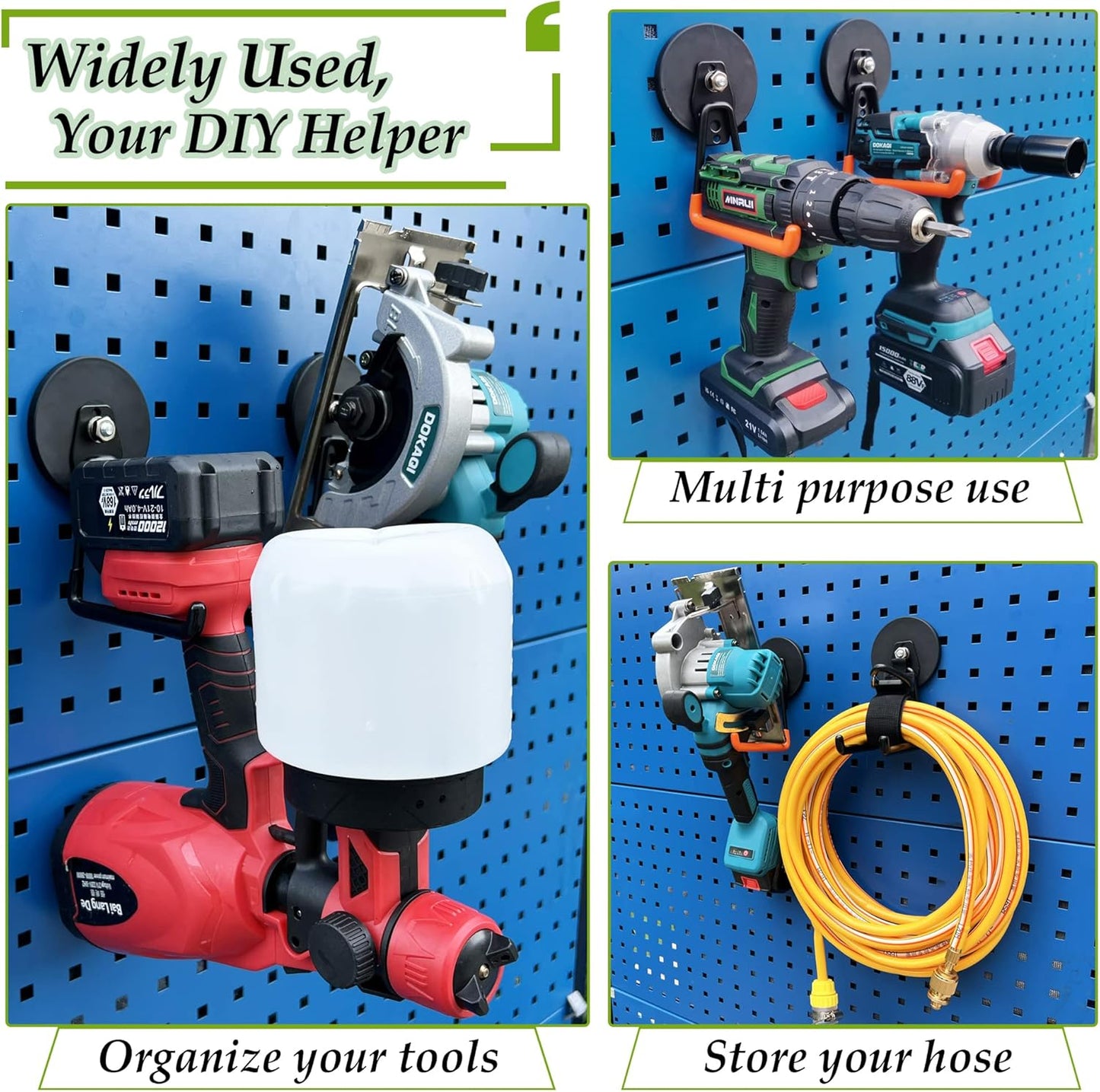 ULIBERMAGNET Strong Magnetic Ultimate Hooks,Large Magnet with Hooks for Heavy Duty Tools,Jig Saw,Hose, 2 Pack Heavy Duty Magnetic Hooks for Hammer Drill,Circular Saw,Garden Tool(3.46inch/Black)