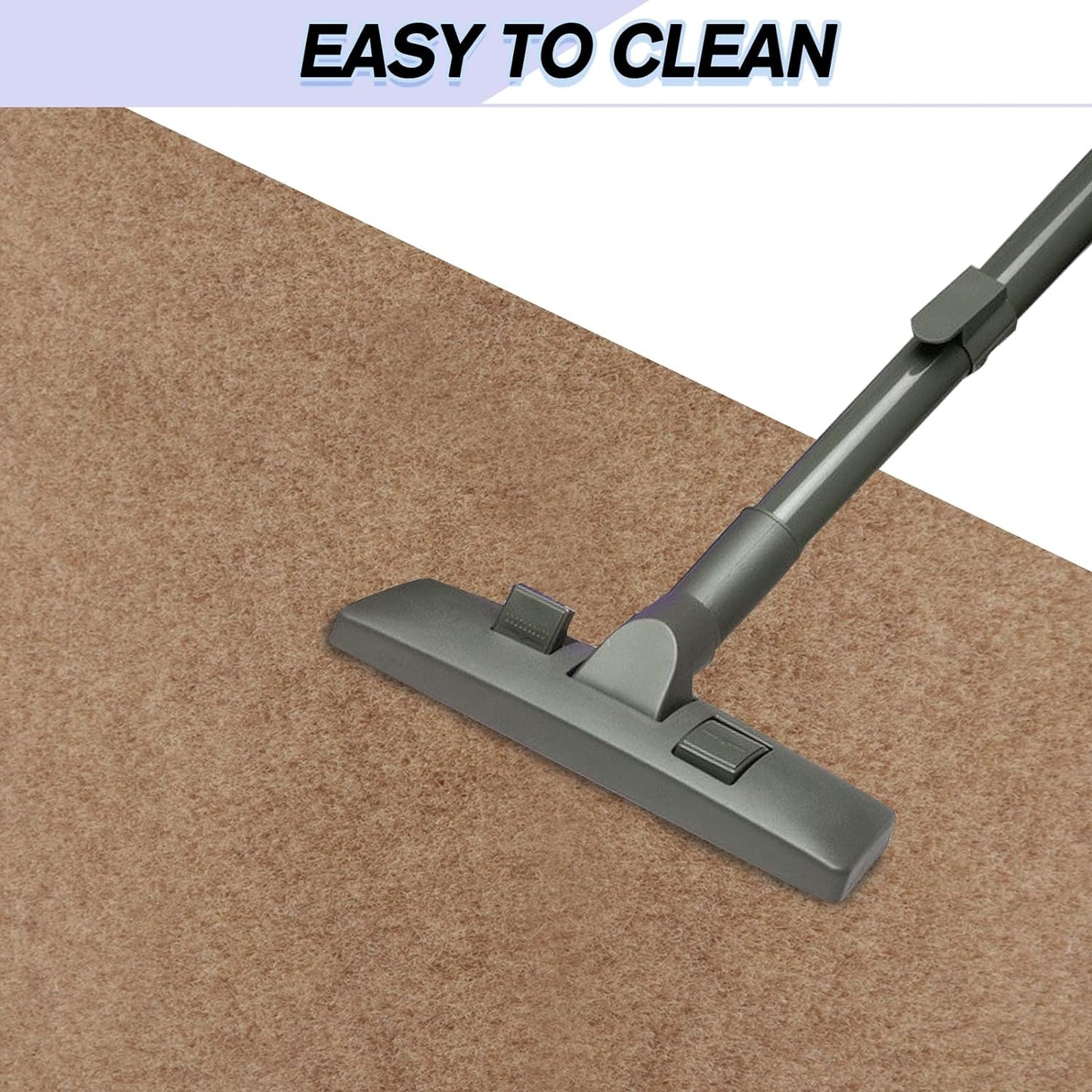 Custom Size Backed Non-Slip Area Rugs Runner, Easy Clean, Waterproof Runner Rugs for Hallway Entryway, Kitchen, Laundry, 2FT x 62FT, Beige