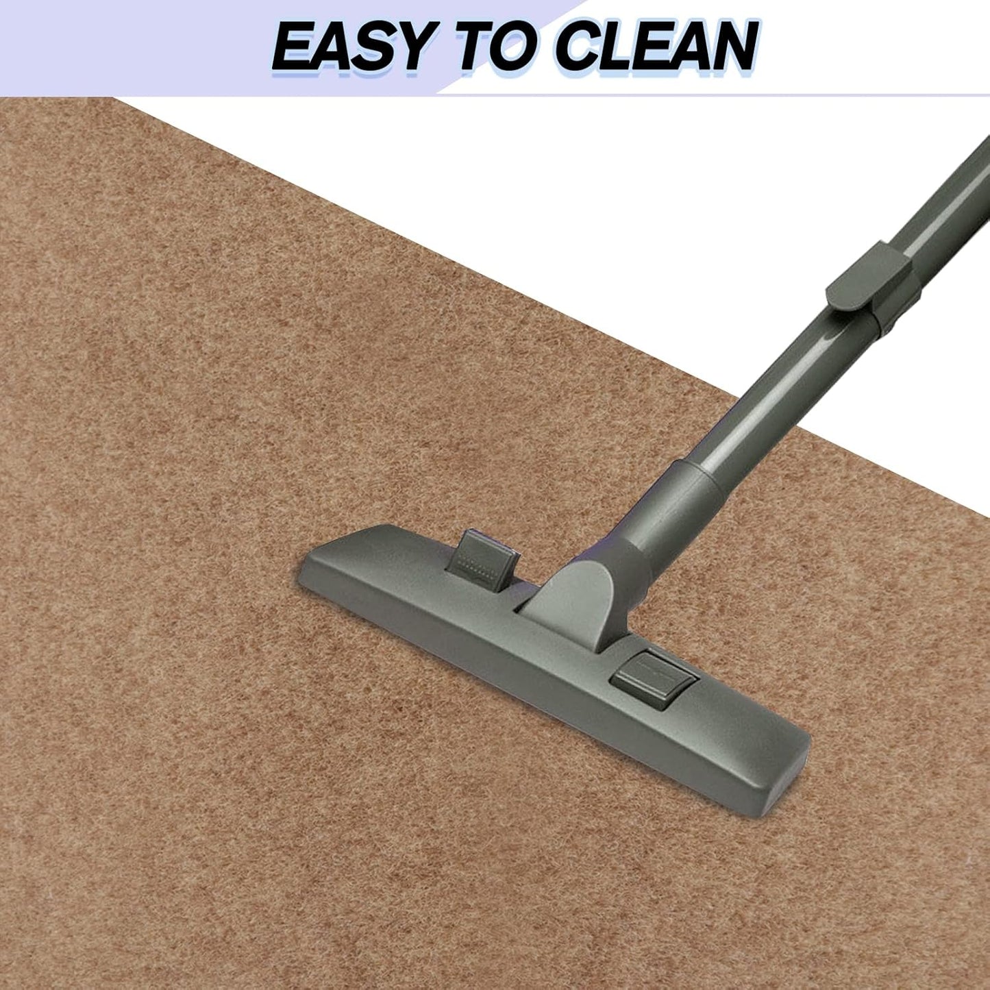 Custom Size Backed Non-Slip Area Rugs Runner, Easy Clean, Waterproof Runner Rugs for Hallway Entryway, Kitchen, Laundry, 2FT x 64FT, Beige