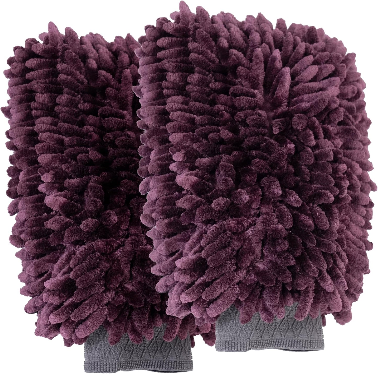 VIKING Car Wash Mitt, Microfiber for Car Cleaning, Premium Chenille, Purple, 10 inch x 8 inch, 2 Pack