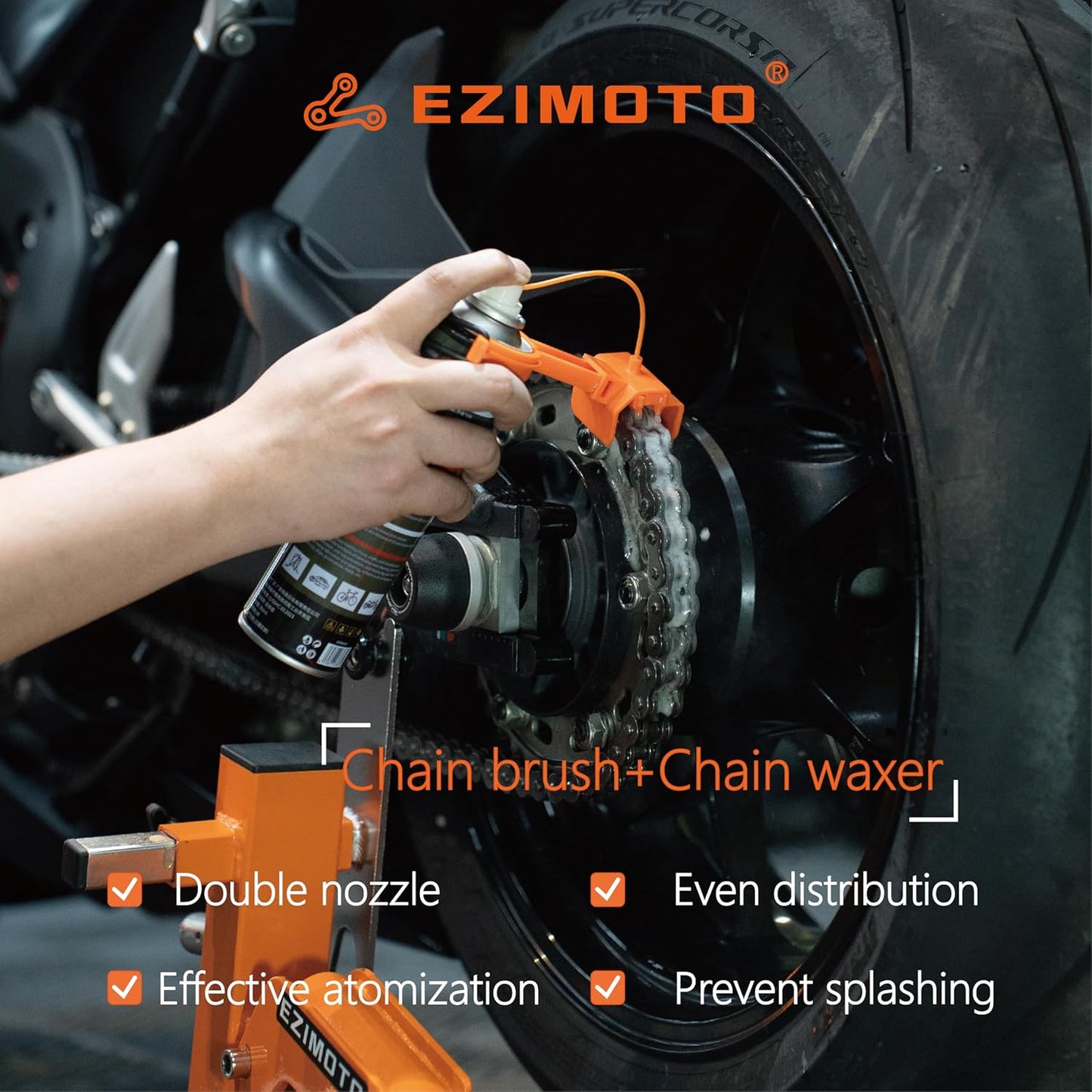 Bluebark Motorcycle Chain Cleaning Kit & Bike Chain Cleanse, (Only Suitable for Sizes 428, 520, 525, 530) Chain Brush & Oiler for Motorcycles and Bicycles (Cleaner Not Included)