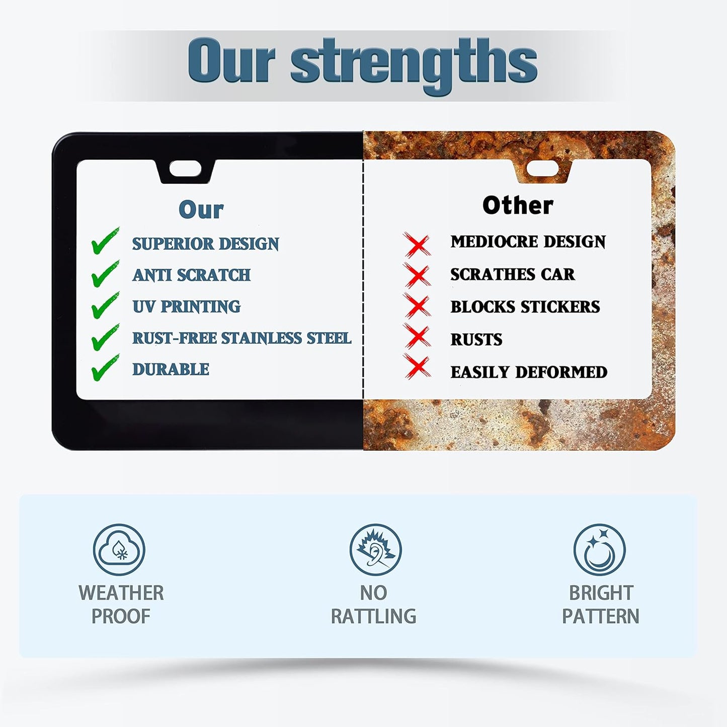 Black White Camouflage License Plate Frame Branches Trunks Camo License Plate Frames Personalise Stainless Steel Funny Design Compatible with Standard Holder for USA Canada 6 X 12 Inch with Screws