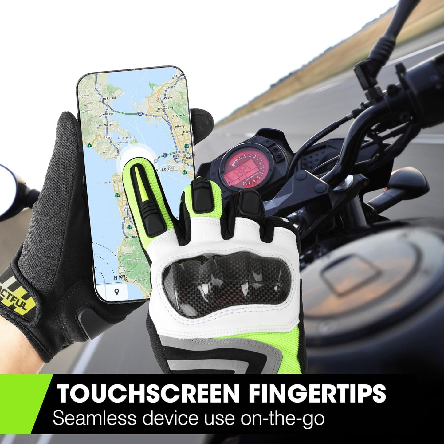 WTACTFUL Lightweight Motorcycle Gloves for Men, Touchscreen Summer Breathable Gloves for Motocross Casual Riding
