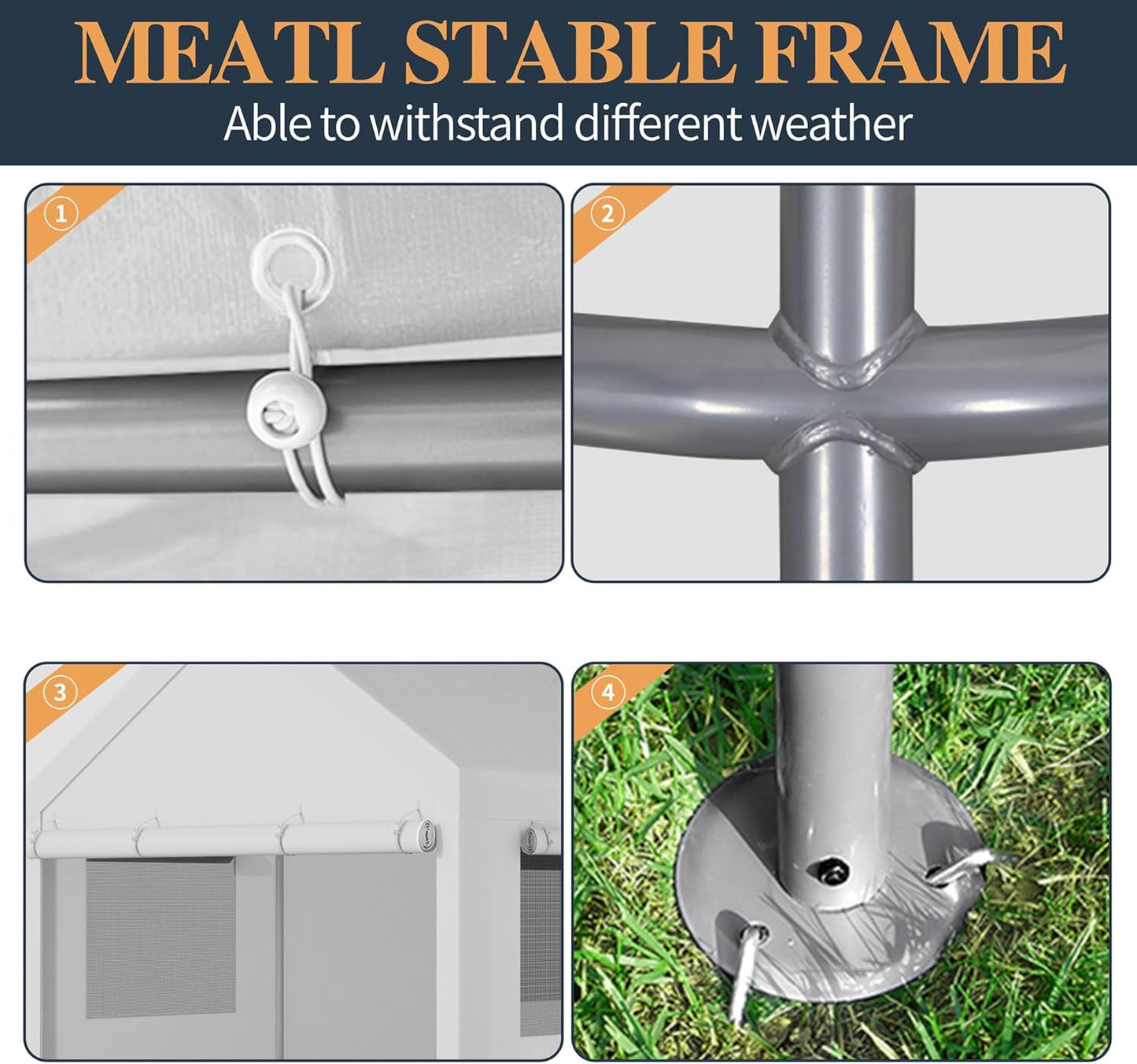 Shintenchi Carport 12' x 20' Heavy Duty Portable Garage, Car Port Canopy with Side-Opening Removable Door & Roll-Up Windows, Car Canopy for Truck,Car,Boat,Motorcycle,White