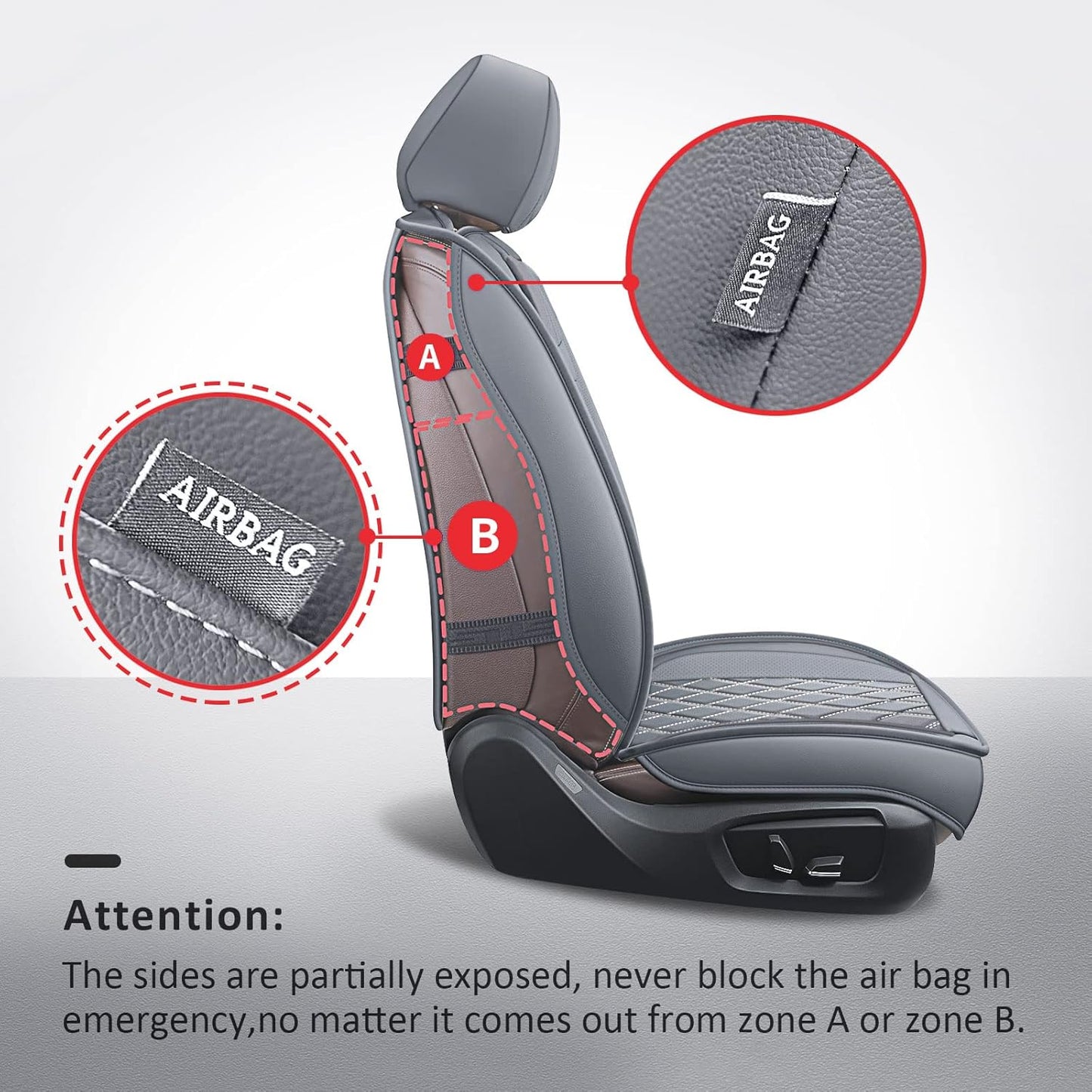 MIROZO Dodge Ram Seat Covers with Split Bench 40/60,Waterproof Truck Ram Seat Covers Compatible with 2009-2025 Dodge Ram 1500 2500 3500 Truck Pickup Crew Quad Cab (Gray,Full Set Curved Back)