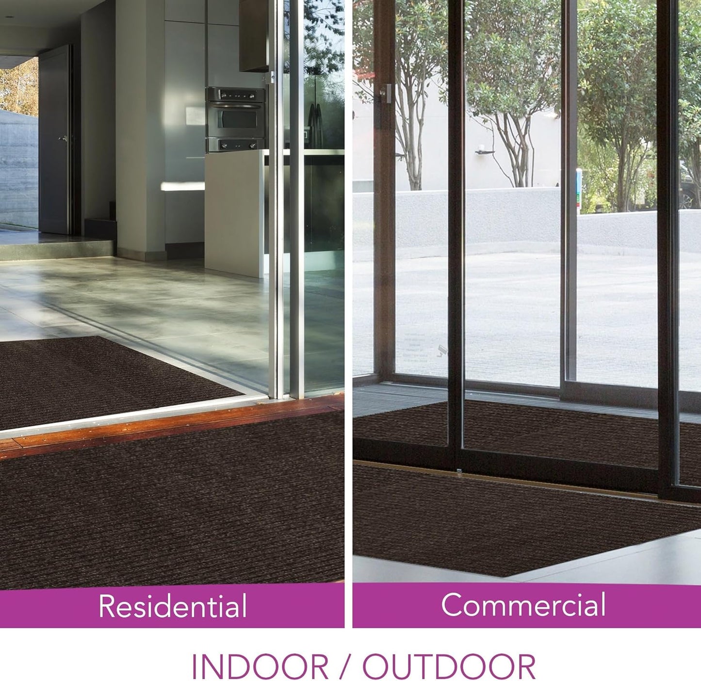 iCustomRug Spartan Weather Warrior Duty Indoor/Outdoor Utility Ribbed in 3ft,4ft,6ft Widths 70 Custom Sizes with Natural Non-Slip Rubber Backing 4'X50' in Brown