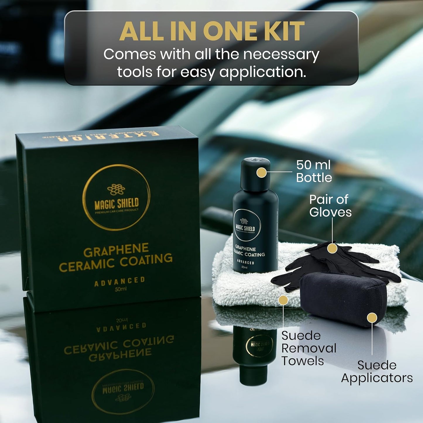 Graphene Coating for Cars │ Self-Healing, 5+ Years Durability │ Advanced SiO2 Ceramic Protection - High Gloss, Anti-Scratch - Perfect for Cars, Motorcycles, Marine, and RVs