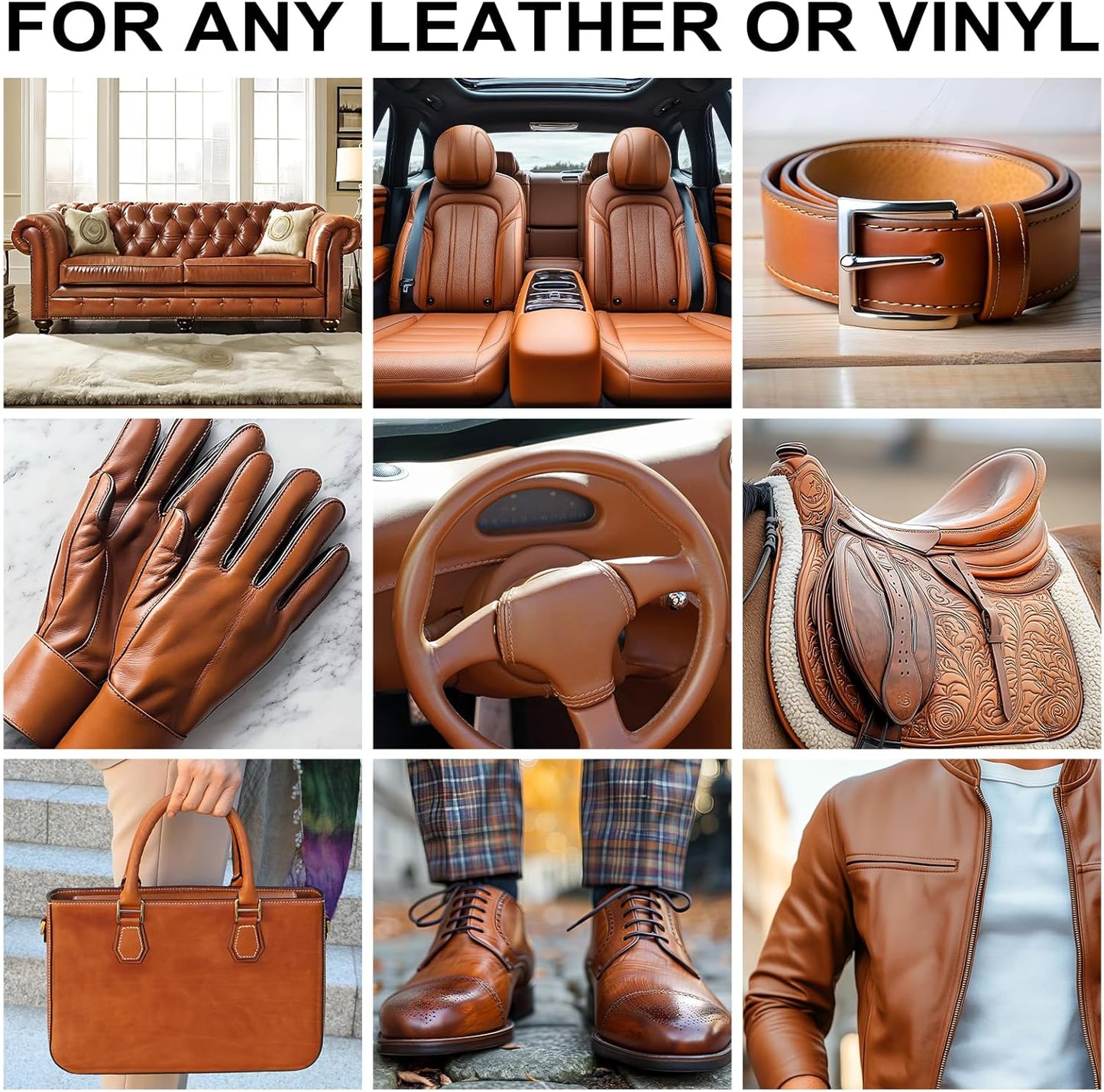 Leather Recoloring Balm,10oz Leather Color Restorer Leather Repair Kit for Furniture Car Leather Scratch Remover, Light Brown Leather Color Restorer for Couches,Leather Dye Paint for Faded