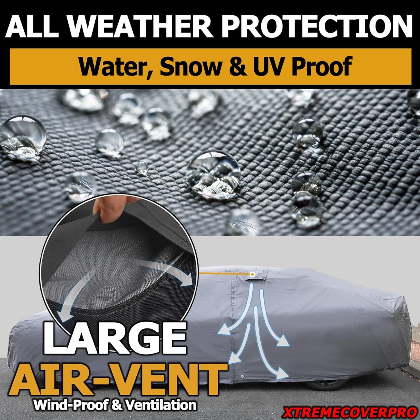 All Weather Waterproof car Cover Good for rain Snow uv Protection dust mid-Size Hatchback Big Wing sti Impreza Jetta Wagon MazdaSpeed3 9-3 Wagon Gray