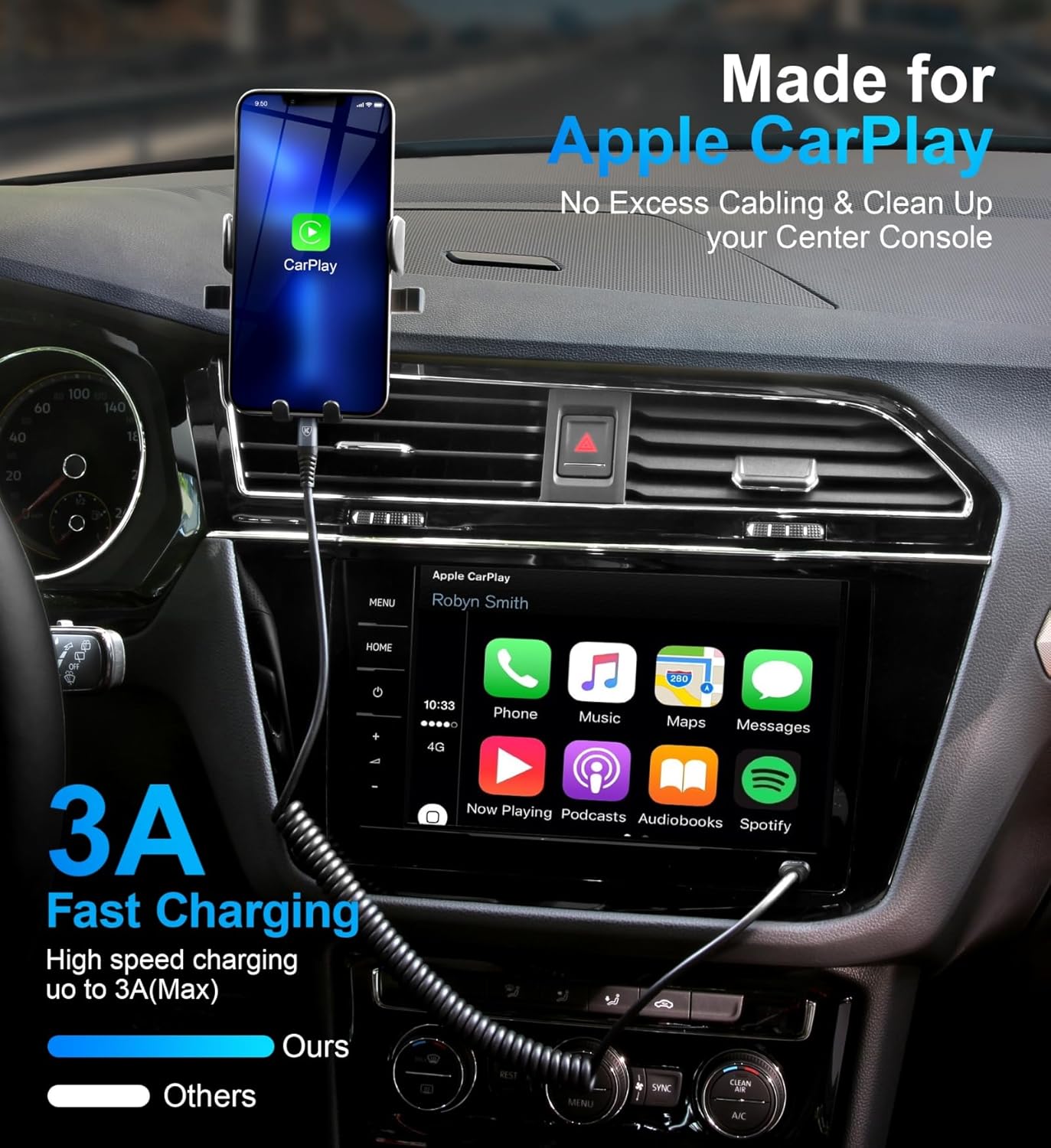 USB C to Lightning Cable [3FT+6FT], 2Pack Coiled iPhone Charger Cable Fast Charging for Car [Apple MFi Certified] Short USBC iPhone Cord Compatible with iPhone14/13/12/11 Pro Max/8/Plus/iPad/CarPlay