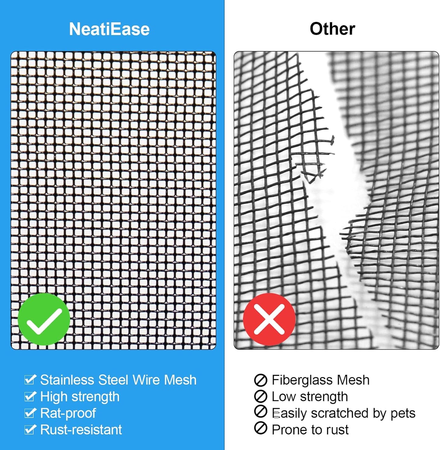 NeatiEase Upgraded Shed Windows 2 Pack, 36" x 36" Windows with Tempered Glass and Stainless Steel Screen for Shed, Chicken Coop, Playhouse, Household, Garage(Black)