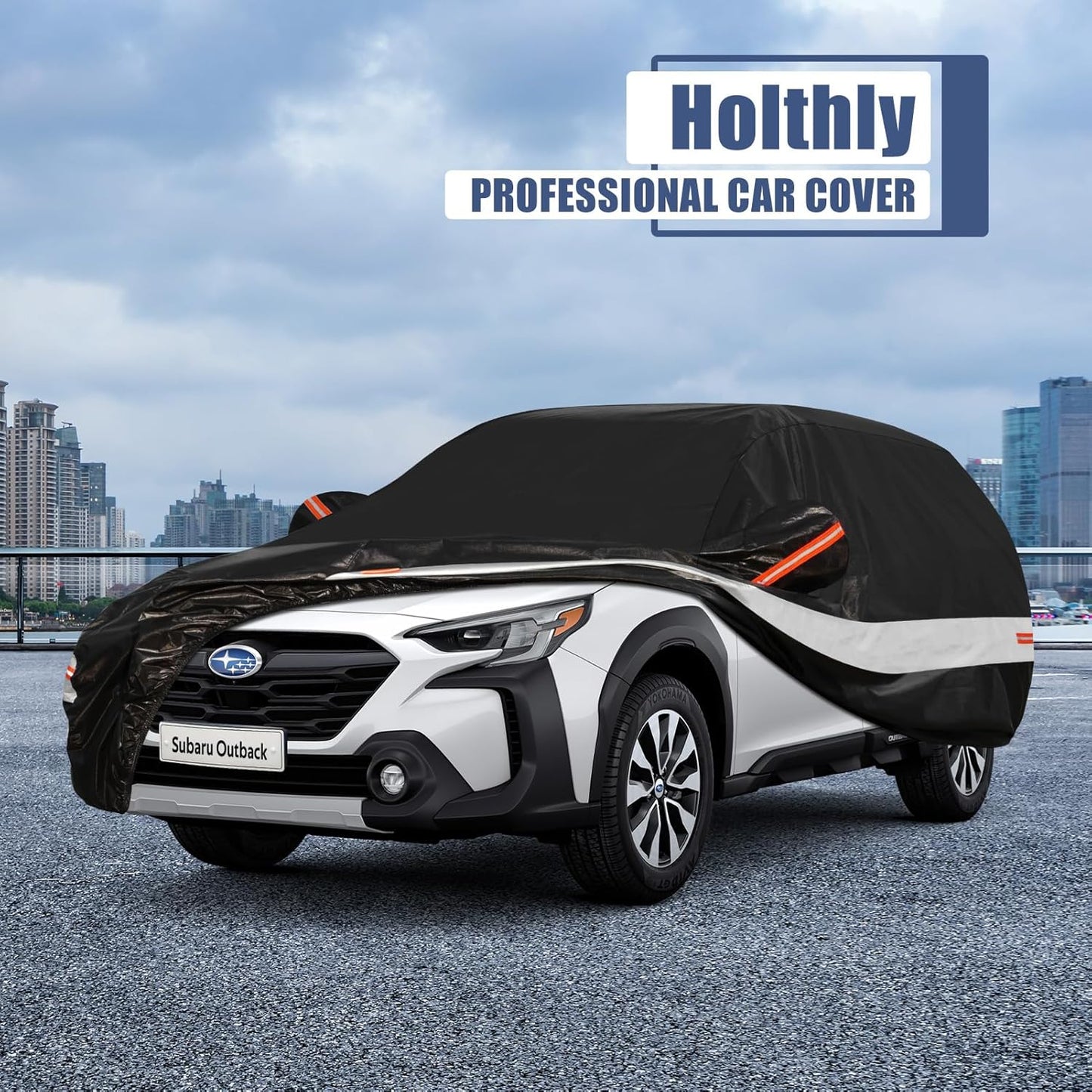 10 Layers SUV Car Cover Custom Fit for Subaru Outback (1994-2024),Waterproof All Weather for Automobiles, Outdoor Full Cover Sun UV Rain Protection with Cotton.Black