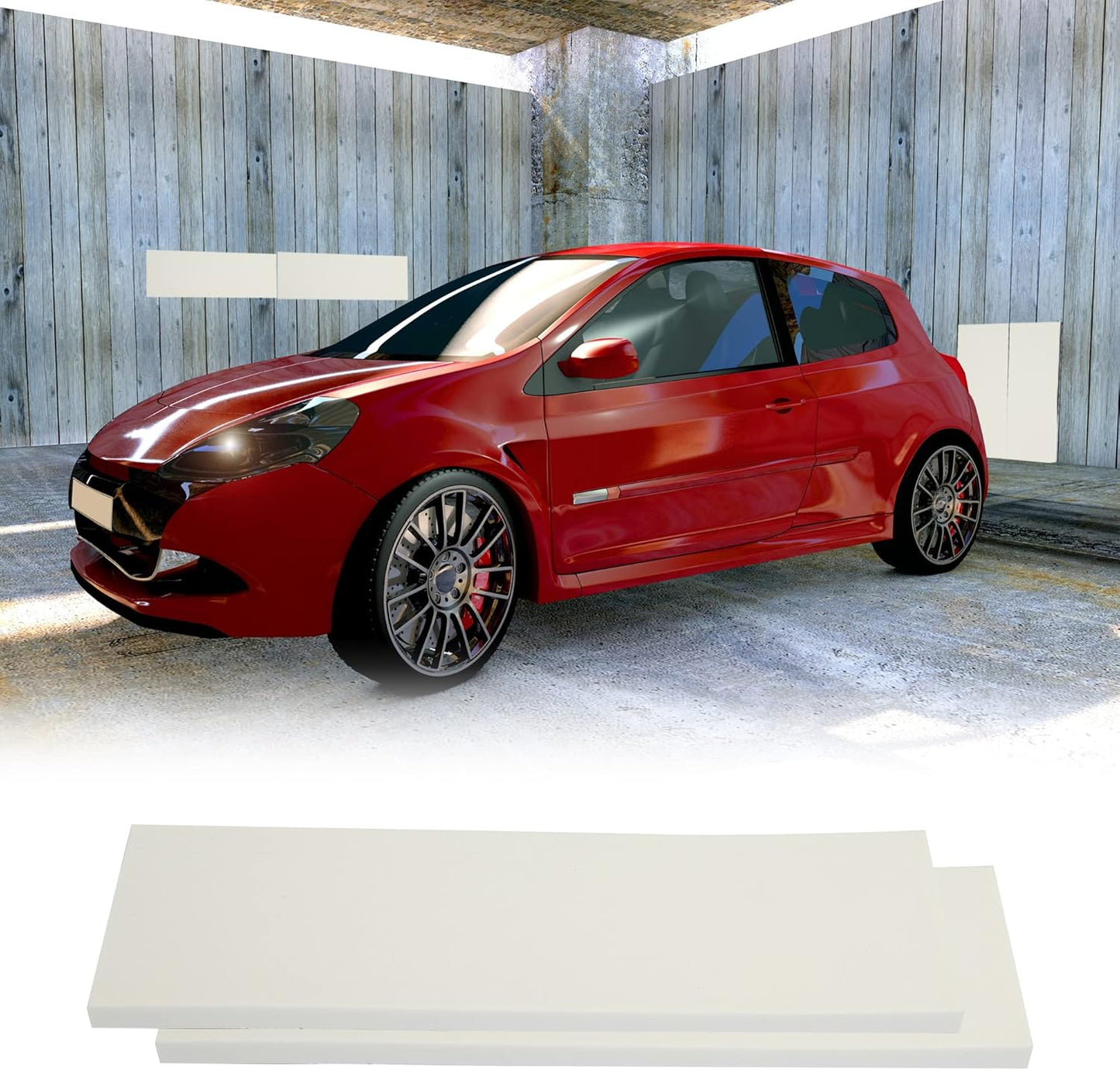 X AUTOHAUX 400x120x15mm 2pcs Car Garage Wall Guard Door Bumper Protector Anti Collision Waterproof White