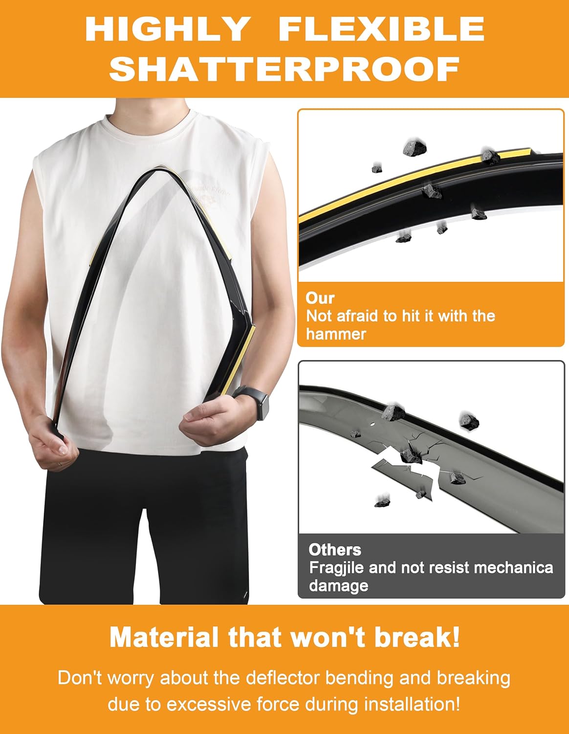 in-Channel Window Rain Guards Fit for Jeep Grand Cherokee 2-Row 2022 2023 2024 2025 (Not for L,Not for 3-Row) Extra Durable Window Deflectors Vent Visors Shades Visors Rain Guards -4 pcs