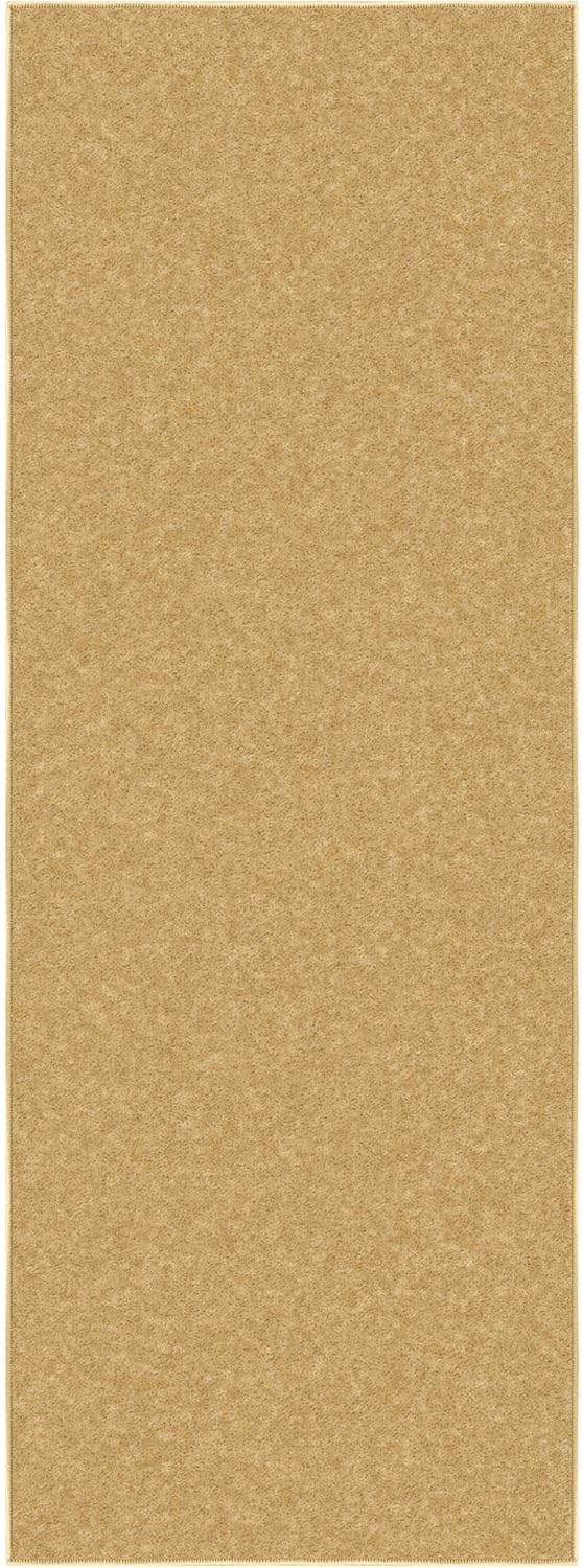 Ottomanson Hallway Runner Rug 2'2" x 6' Non Slip Solid Area Rugs Easy to Clean Laundry Rug Runner Durable & Pet Friendly Floor Carpet Runners for Hallways Entryway Living Room Kitchen, Beige