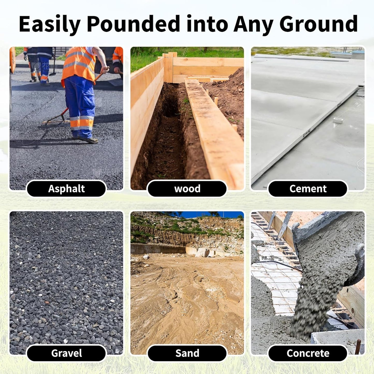 16 Inch Rebar Stakes 1/2 Inch Diameter Galvanized Steel Ground Anchors Heavy Duty Anchoring Spikes for Speed Bump, Parking Curb and Tent (10 Pack)