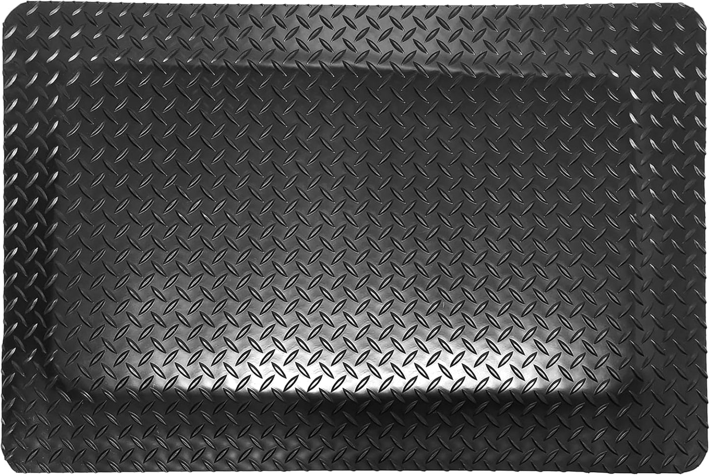 Rhino Mats, American Classic Diamond Anti-Fatigue Mats, Industrial Ergonomic Comfort Standing Mat for Work, Home, Garage, Office, Kitchen or Anywhere (Black 9/16" Thick, 4 FT. x 17 FT.)