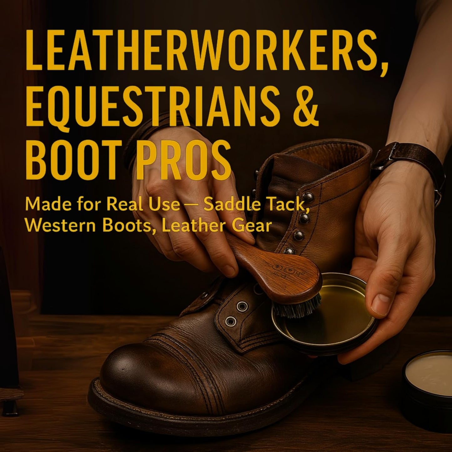 Saddle Soap for Leather – 3-Piece Saddle Soap Kit for Leather Cleaning, Boots, Tack, and Saddles – Includes Applicator and Cloth – Leather Soap and Conditioner for Leather Boots and Tack Care