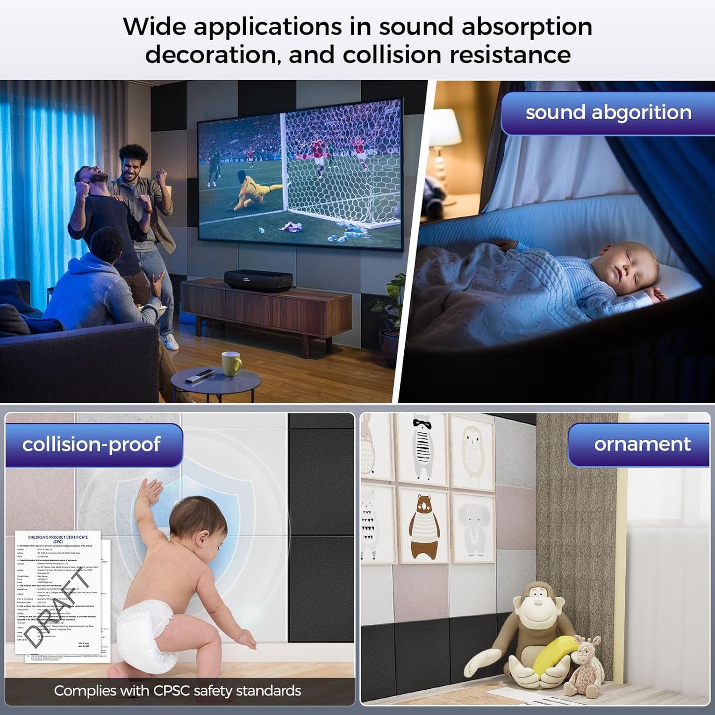 15 pcs 165dtex Microfiber Acoustic Panels ，Self-Adhesive Soundproof Wall Panels, 12 x 12 x 0.4 in Sound Proof Foam Panels for Walls, High Density, Noise Dampening Panels for Home Studio（White）