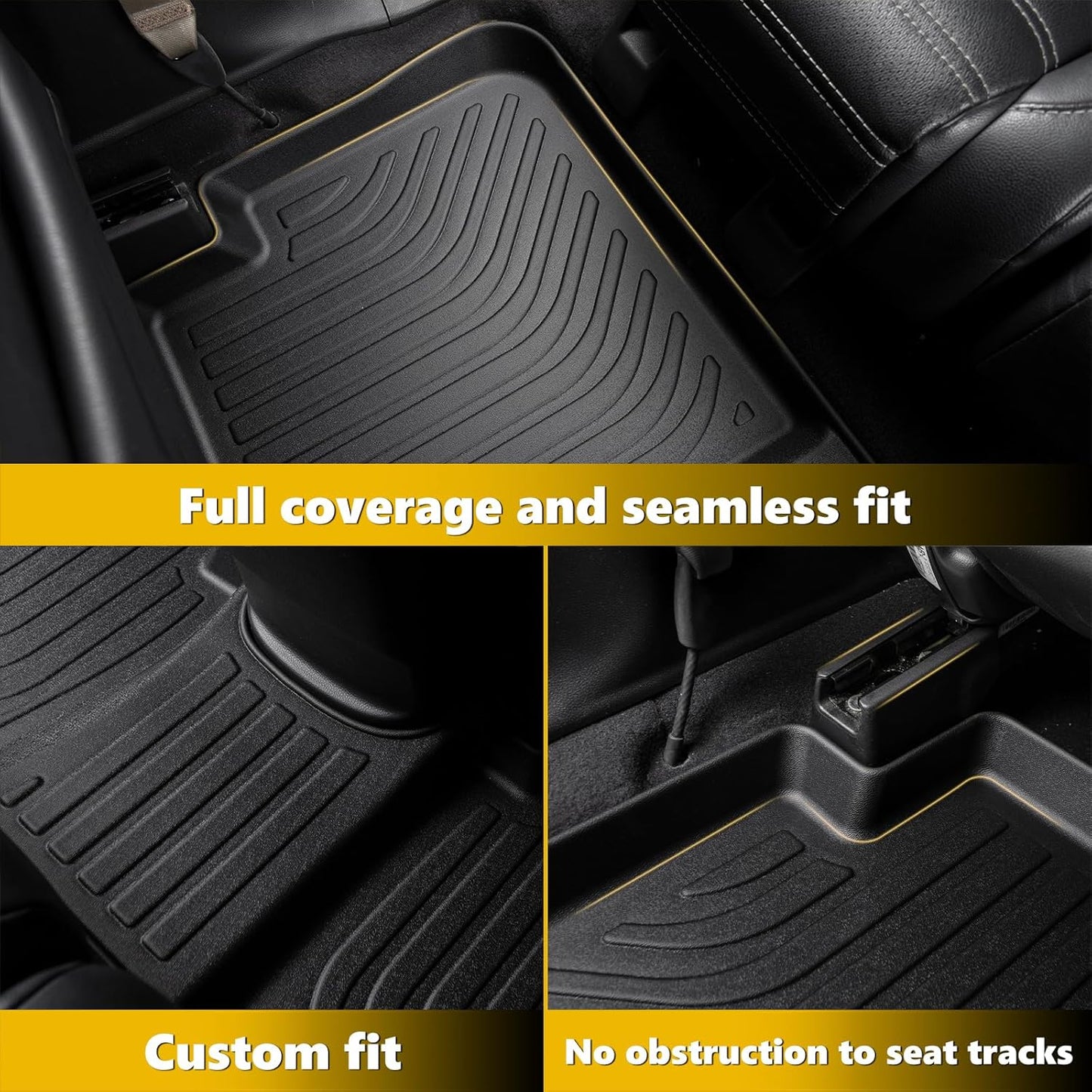 GINOWY-Floor Mats & Cargo Liner for Genesis GV80 2021-2025 (Only 5 Seats, Not for Coupe), All Weather Car Floor Mats Cargo Liner TPE Rubber Trunk Mat Trunk Liner, GV80 Accessories Mats