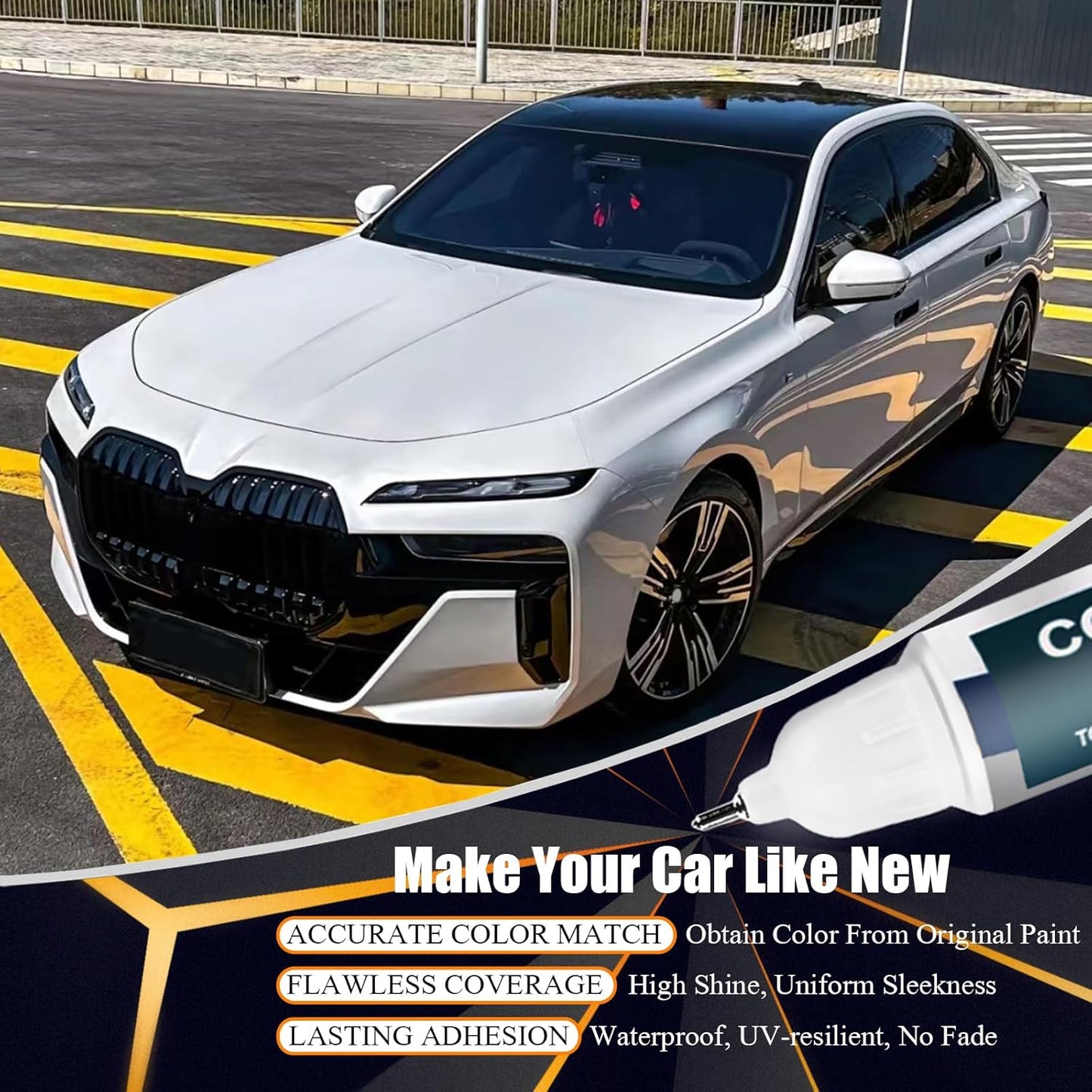 Black Sapphire Metallic(475) Touch Up Paint for BMW, Car Paint Pen Scratch Repair Two-In-One Touch Up Paint, Premium Car Scratch Remover for Deep Scratches