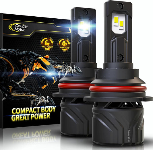 Cougar Motor 9007 Bulbs, HB5 Fog Lights 6500K White Non-Polarity 9007 Fog Bulb or Off-Road Use Plug and Play - Pack of 2