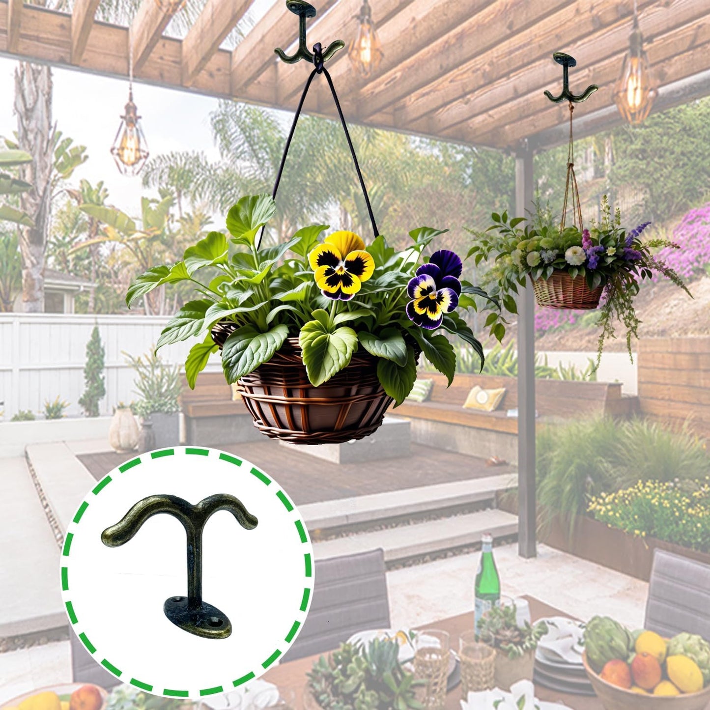 10 Pcs Zinc Alloy Ceiling Double Hook Cabinet Wardrobe Coat Towel Hat Hook Hooks Under Cabinet Shelf (White)