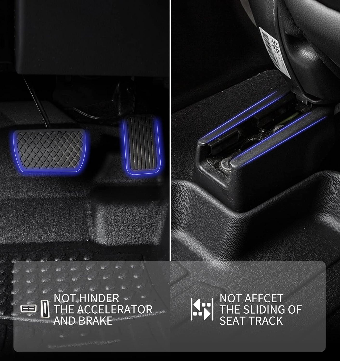 KELCSEECS Floor Mats Custom for Ford Escape& C-max 2013 2014 2015 2016 2017 2018 2019 Car Mats All Weather Mats Heavy Duty Automotive Floor Liners Front& Rear Row Ford Escape Accessories Black