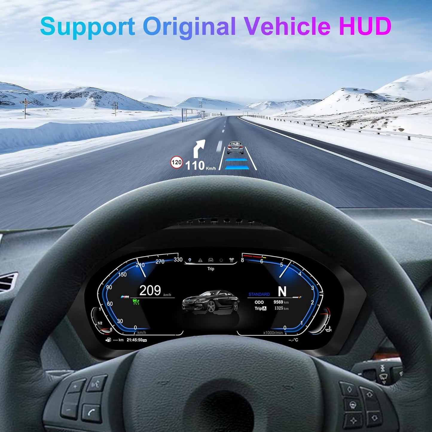 Speedometer Instrument for BMW E60 E61 E63 E64 2003-2009 CCC CIC, 12.3 inch Linux System Original Car Display Digital Cluster Dashboard Screen with Panel