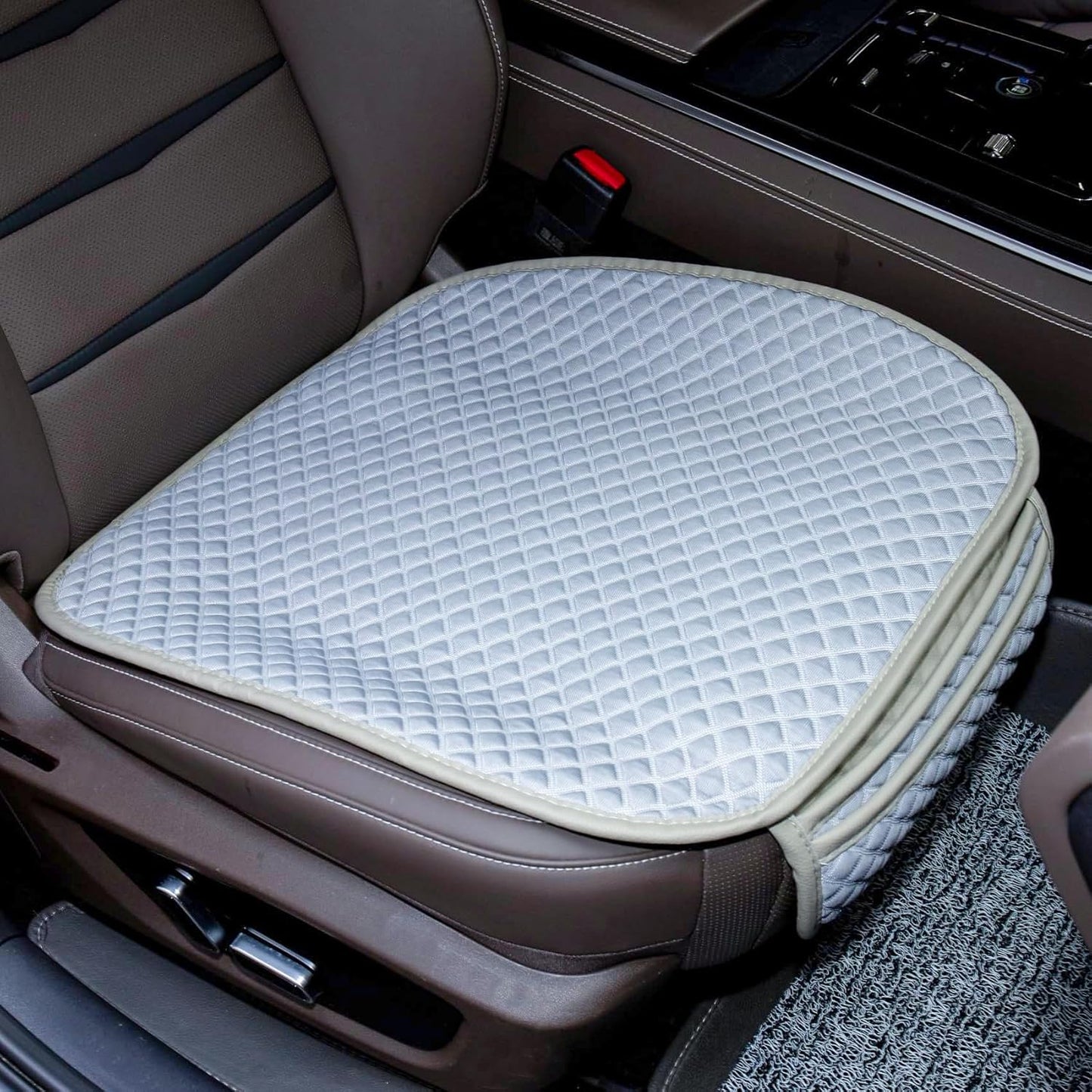 Cloth Car Seat Cover,Linen Bottom Car Seat Covers,Cooling Fabric Car Seat Cushion Breathable Ventilated Front Seat Only,Gray