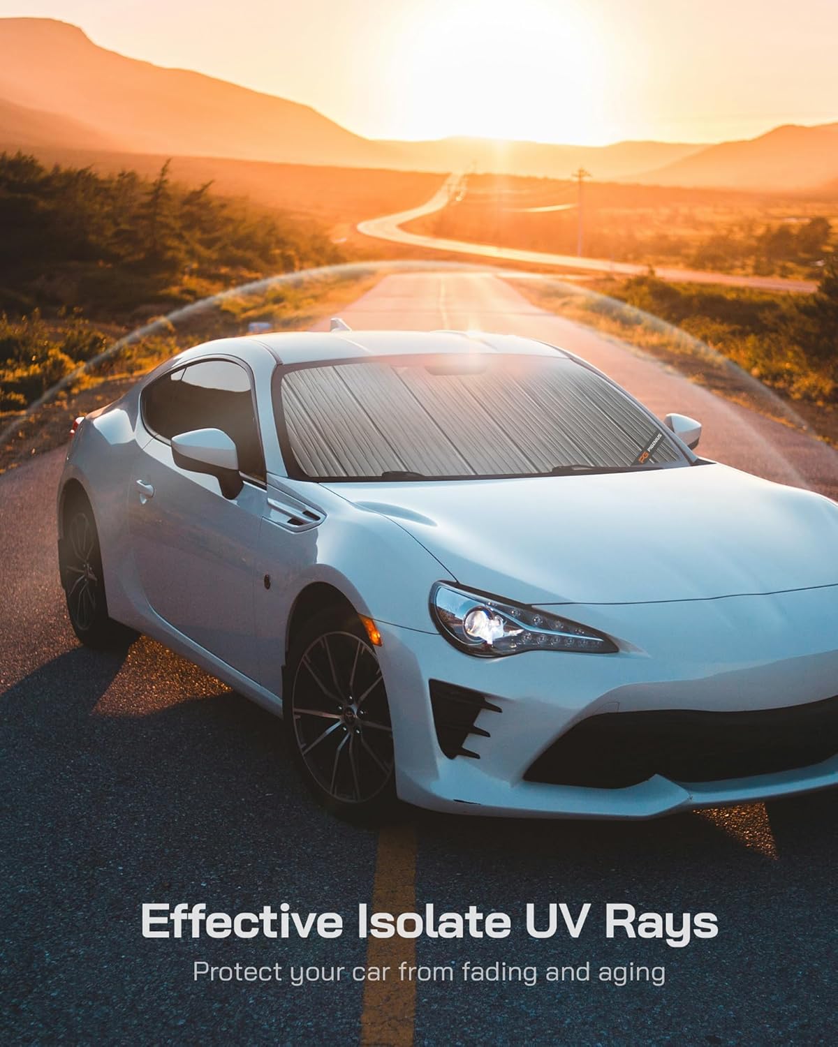 Windshield Sun Shade for Kia Sorento 2021-2025,Front Window Sunshade Shield, 2-in-1 Reflective Sun Shade,Silver for Summer, Black for Winter