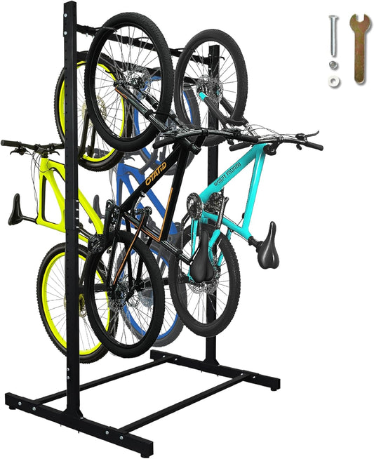 Freestanding 8 Bike Storage Rack for Garage, 2-Sided Bicycle Organizer, Hold Multiple Bicycles, Mountain Bikes, Road Bikes, Kids’ Bicycles and E-Bikes