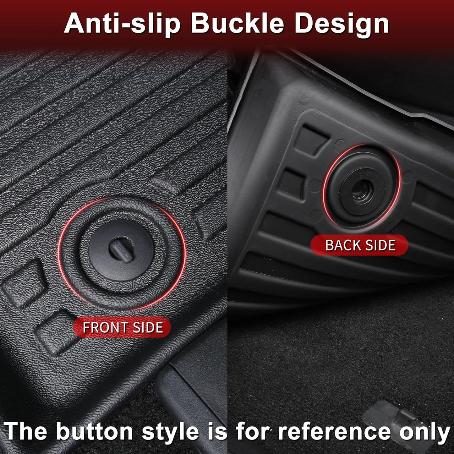 Wayhigh-All Weather Floor Mats Fit for Hyundai Santa Cruz 2022-2024 2025 Custom Fit TPE Heavy Duty Car Mats Santa Cruz Accessories-Black