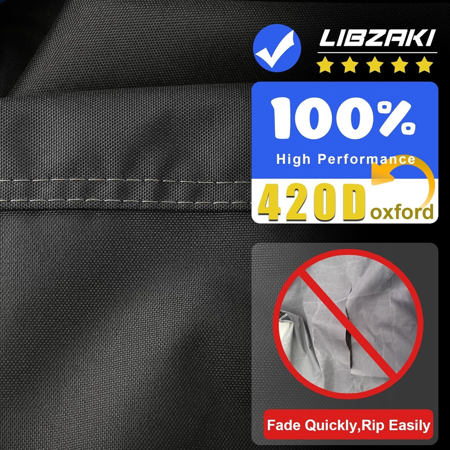 Motorcycle Cover 420D Heavy Duty All Season Universal Weather Waterproof Outdoor Protection 96" XXL Vehicle Cover/Black/Gray