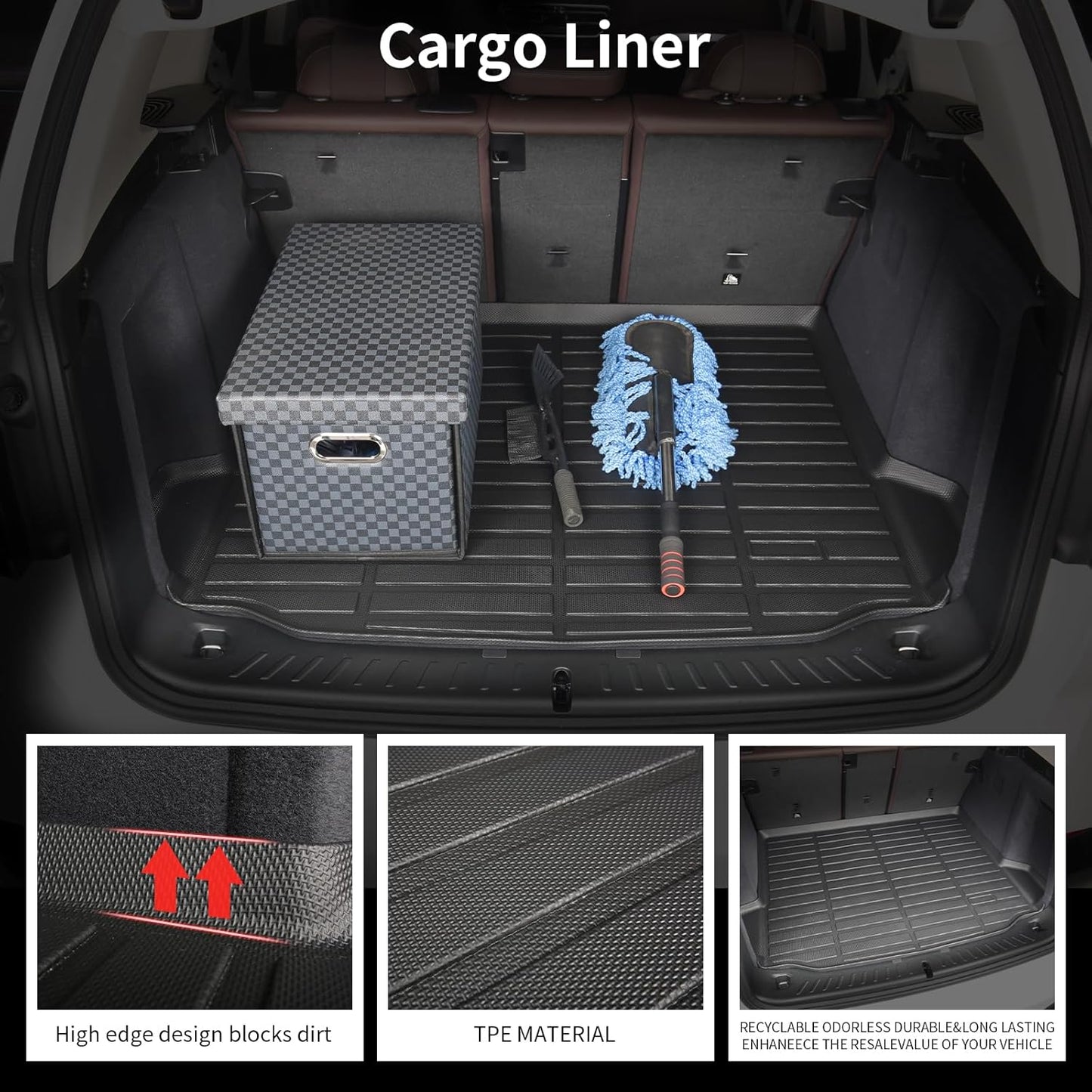 Wayhigh-All Weather Floor Mats and Cargo Liner for 2012-2017 Chevrolet Chevy Equinox/GMC Terrain 2012-2017 TPE Car Mats Waterproof Floor Liners Equinox Accessories