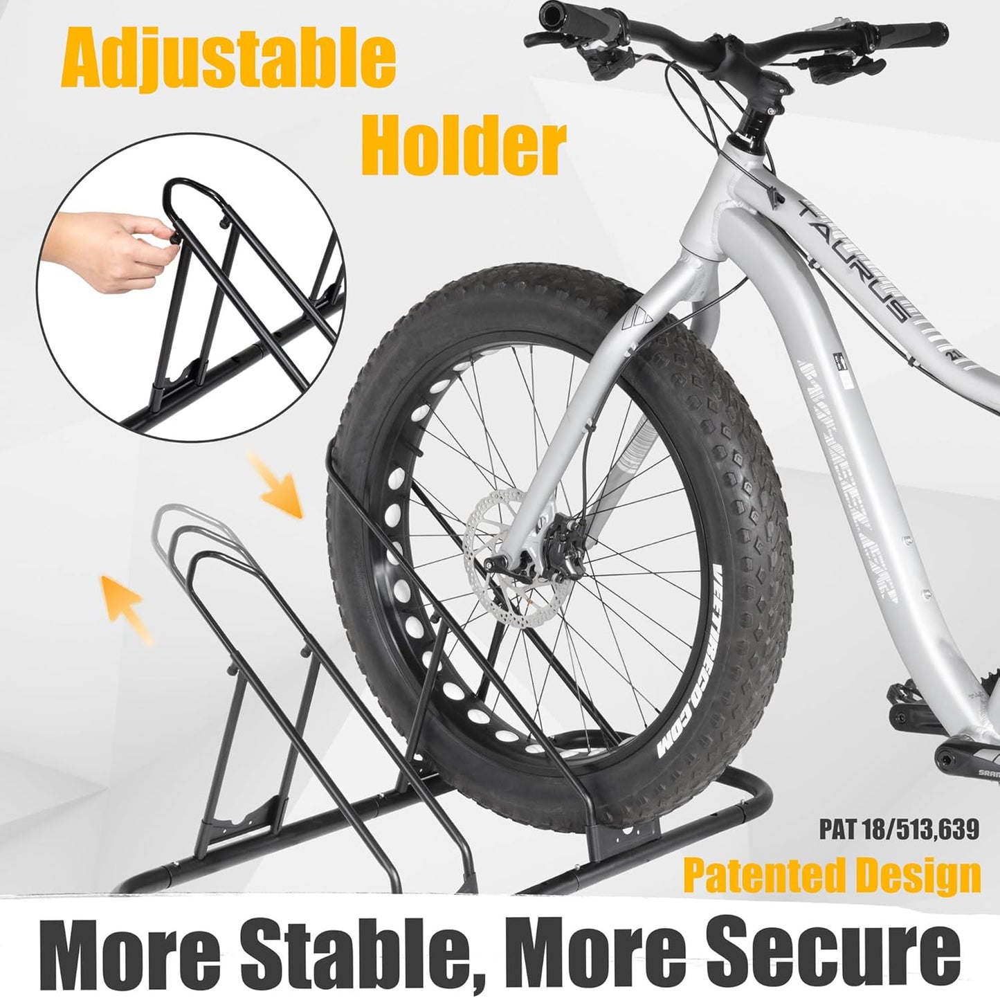 CyclingDeal Bike Rack Floor Parking Bike Stand for up to 6 Bicycles | Indoor, Home & Garage Storage Rack | Stable & Secure Bicycle Stand w/Tire Grooves Up to 29", Holding Plates & Custom Spacing
