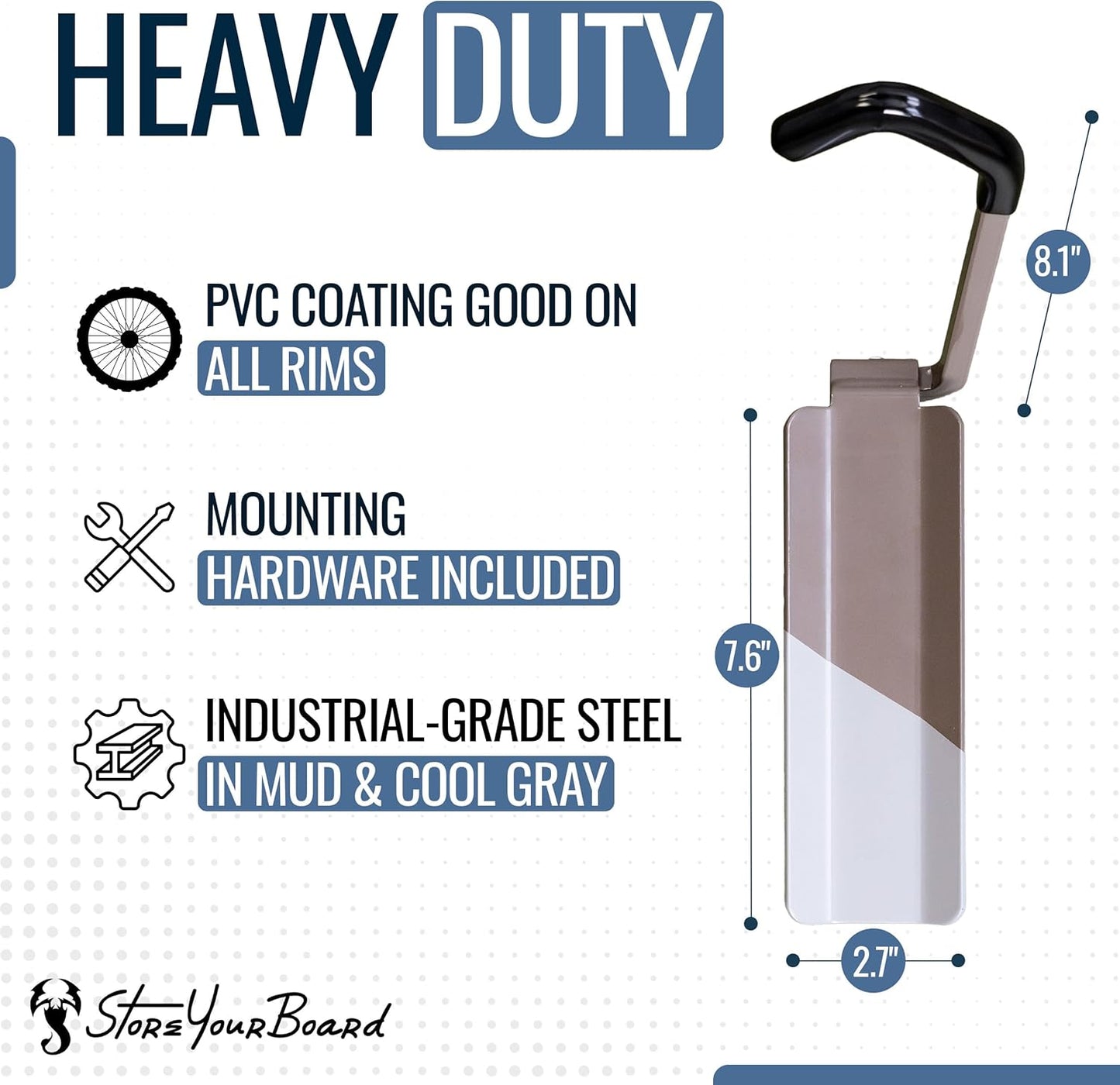 StoreYourBoard Bike Swivel Rack – Wall Mounted Garage Bike Storage, Vertical Hanger with 120° Swing Design & Stopper, Space-Saving Indoor Wall Mount – Fits Kids Bikes, BMX & More