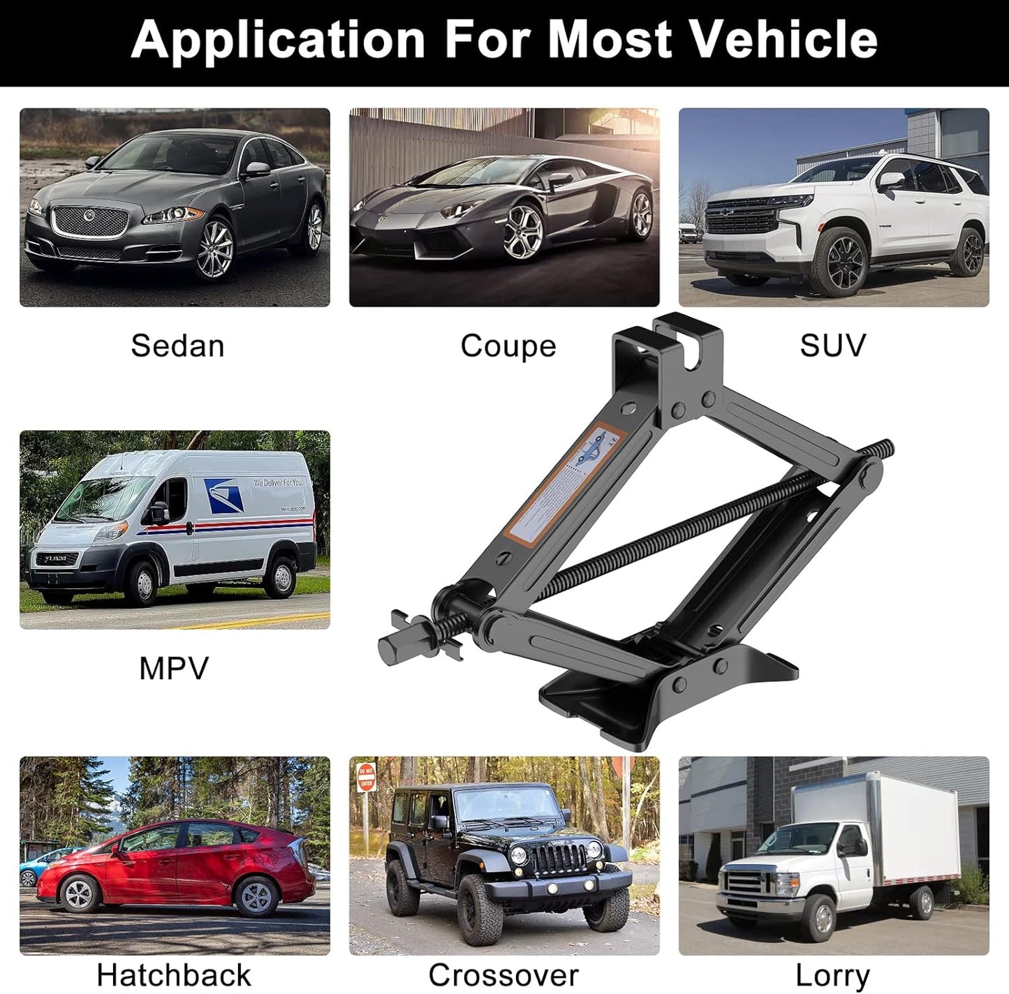 IMAYCC Scissor Lift Jack, Compact Car Jack Kit for Auto SUV, RV, MPV with Smart Ratchet Design, Heavy Duty Tire Changing Kit Lifting 2 Ton (4409 lbs) Tire Jack.