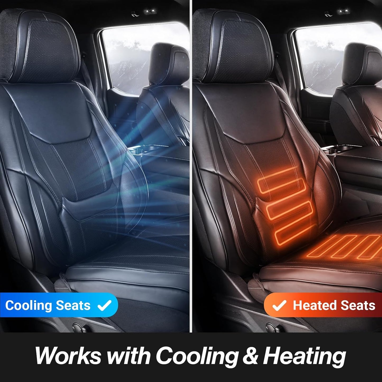 Coverland Custom Car Seat Covers Compatible with Frontier, Tacoma - Premium Leather Non-Slip Memory Foam Waterproof Seat Cover Custom Interior Protector Full Set-Black [See Size Chart-Size X132]