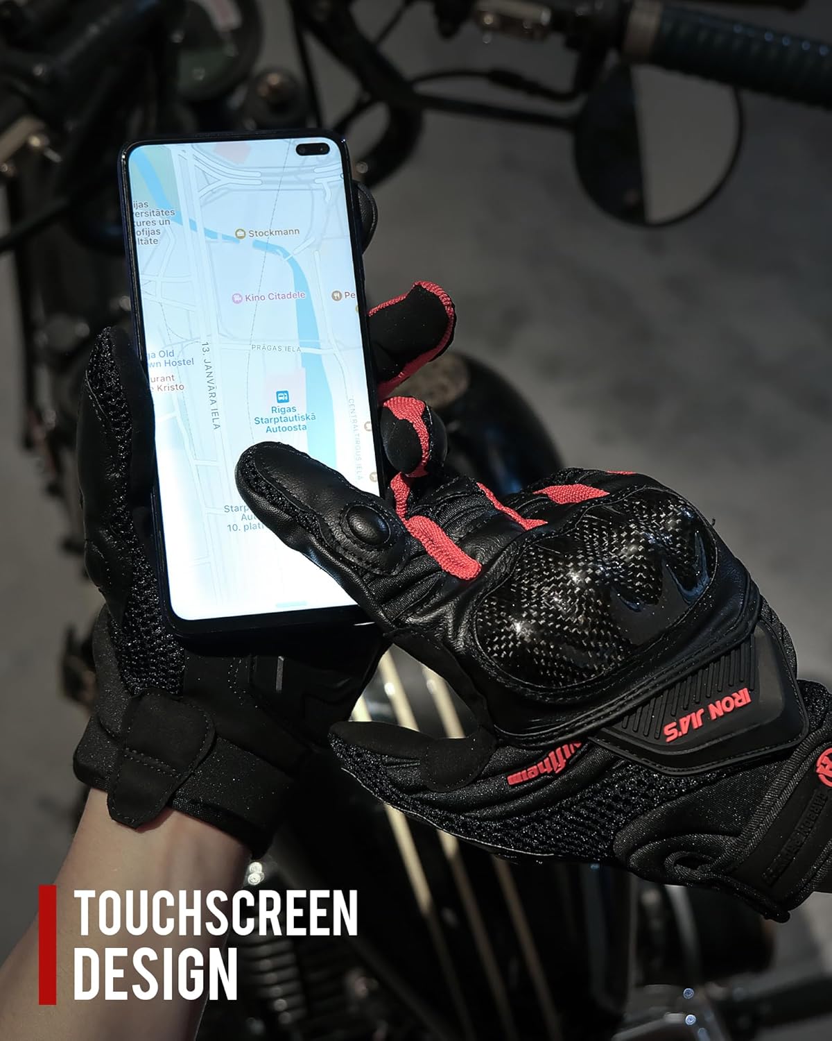 Motorcycle Gloves Touch Screen for Men Women Padding Hard Knuckle Cycling Motorbike ATV Hiking Riding Climbing Glove