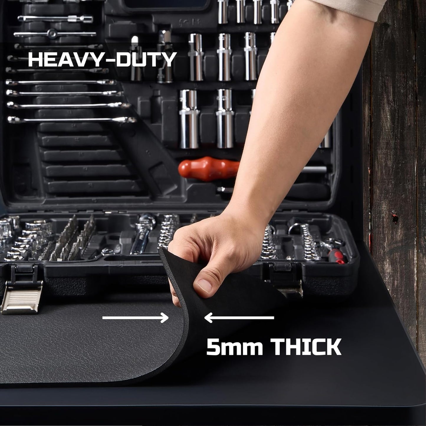 Workbench Mat 24X48 Inches, EVA Work Mat, Protect Your Work Bench Top, Heavy Duty Pad for Tool Box Top, Table, Tool Station, Rolling Cabinet Cart Cover Liner Matt, 48"X24" 5mm Thick