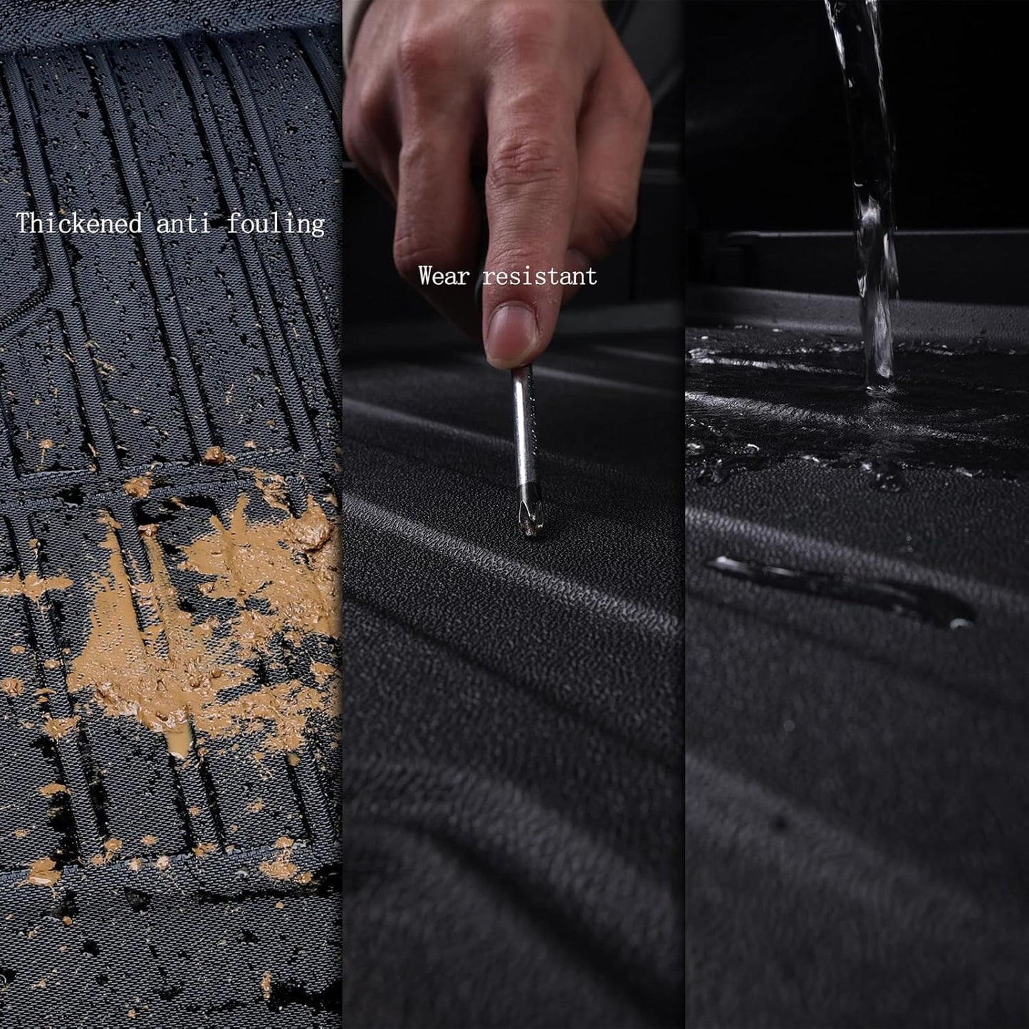 2 Rows Floor Mats for 2025 Nissan Armada 7 and 8 Passenger Models,TPE All Weather Protection Car Floor Liners Accessories | Front & Second Rows, 3-Pc