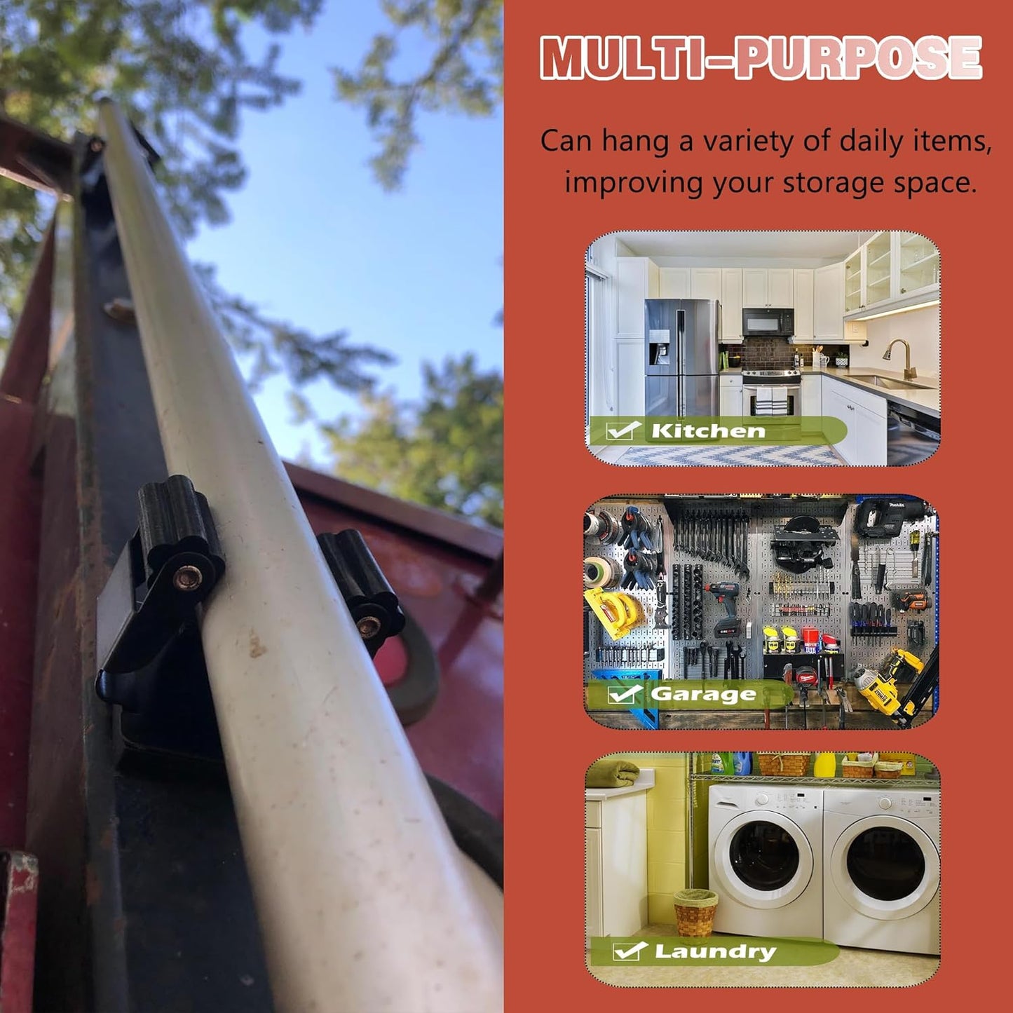 Magnetic Broom Holder,2 Pack Strong Magnetic Mount Broom and Mop Holder for Cleaning Tools,Power Non-Slip Magnetic Tool Holder Broom Hooks for Apartment RV Accessories Camper Garage Kitchen