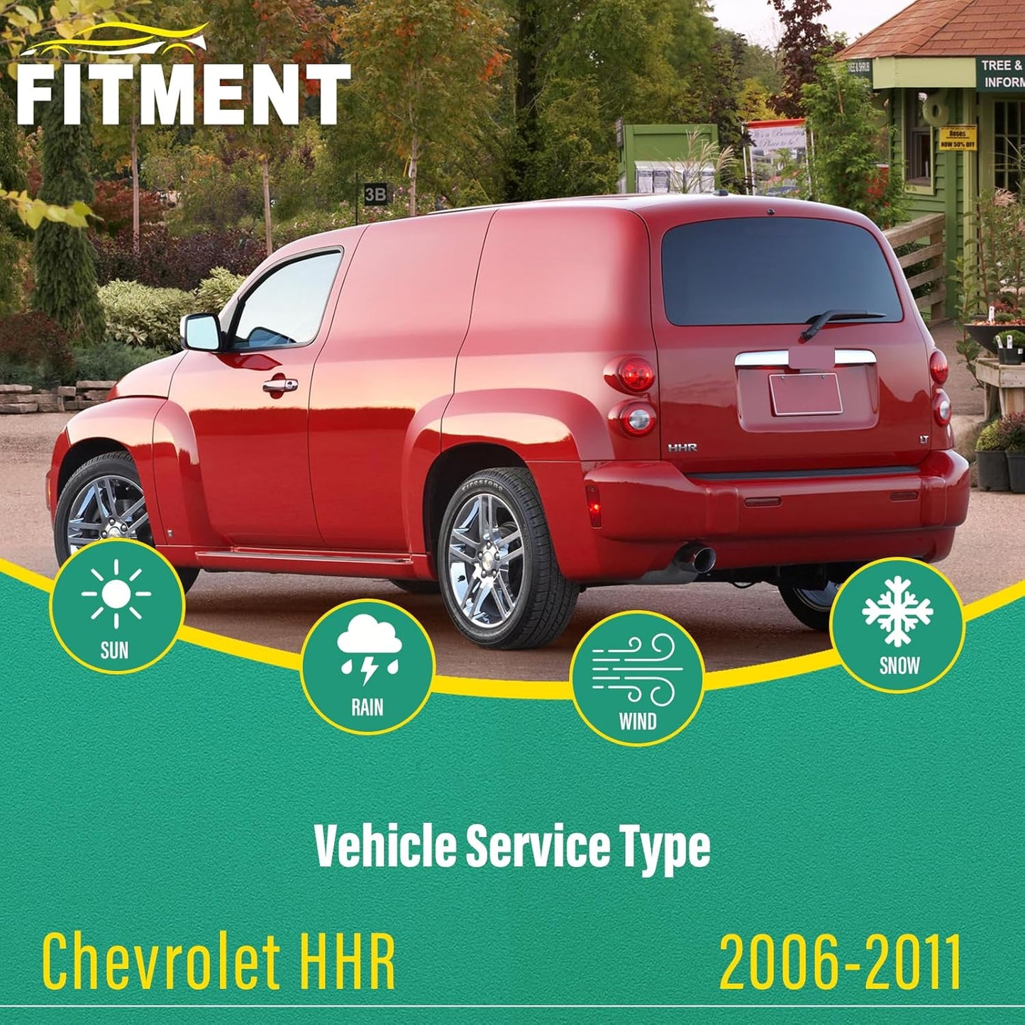 18" 18" 11" Windshield Wiper Blades Replacement for Chevy Chevrolet HHR 2006 2007 2008 2009 2010 2011 Premium All Weather Front Rear Wipers Set - OEM Quality (Pack of 3)