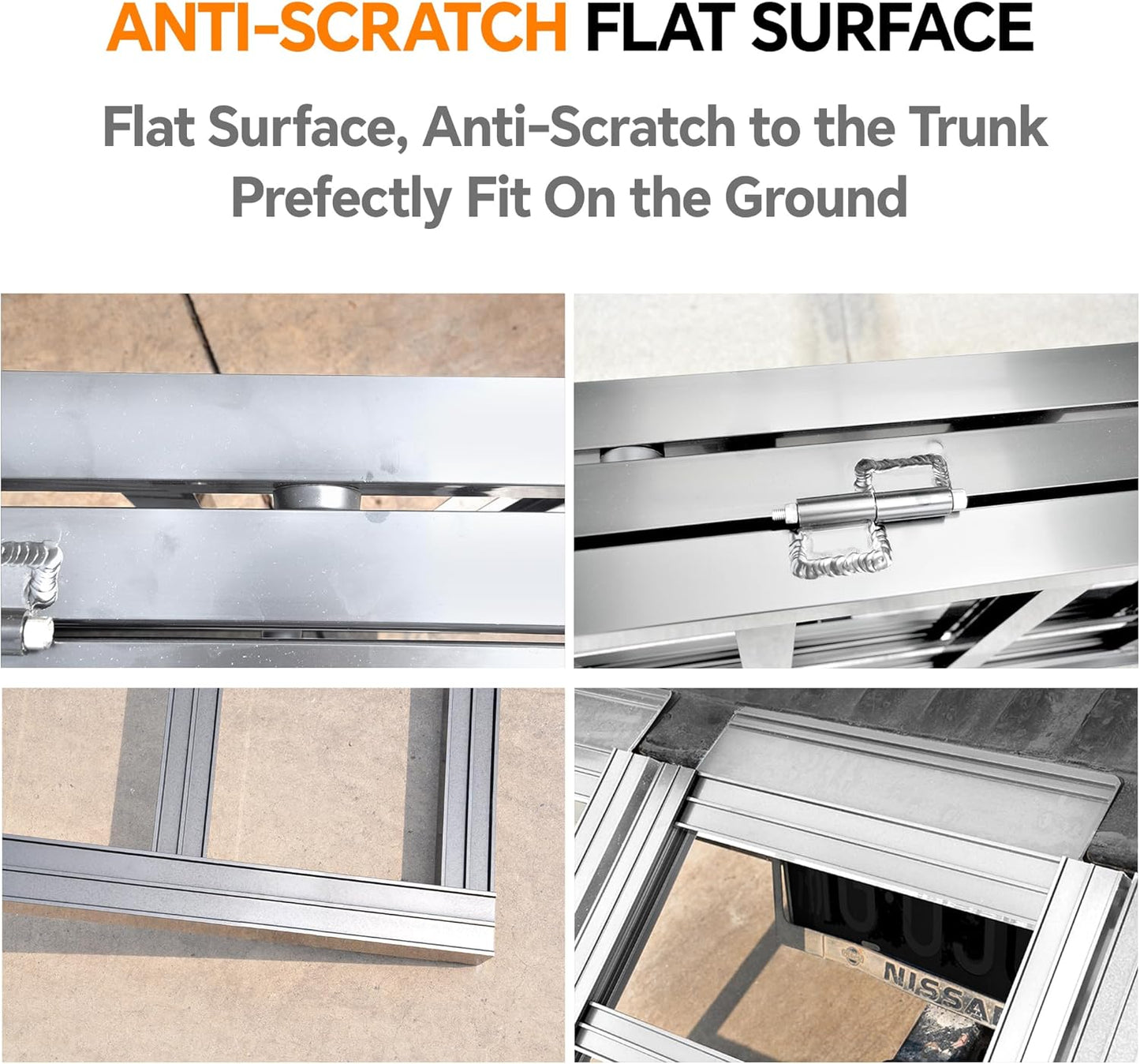 Rockland Tri-Fold Aluminum Loading Ramp, 84" x 54", 1500 LBS Loading Capacity, Portable Ramp for Motorcycles, Ebikes and ATVs, with 2 Safety Straps Included